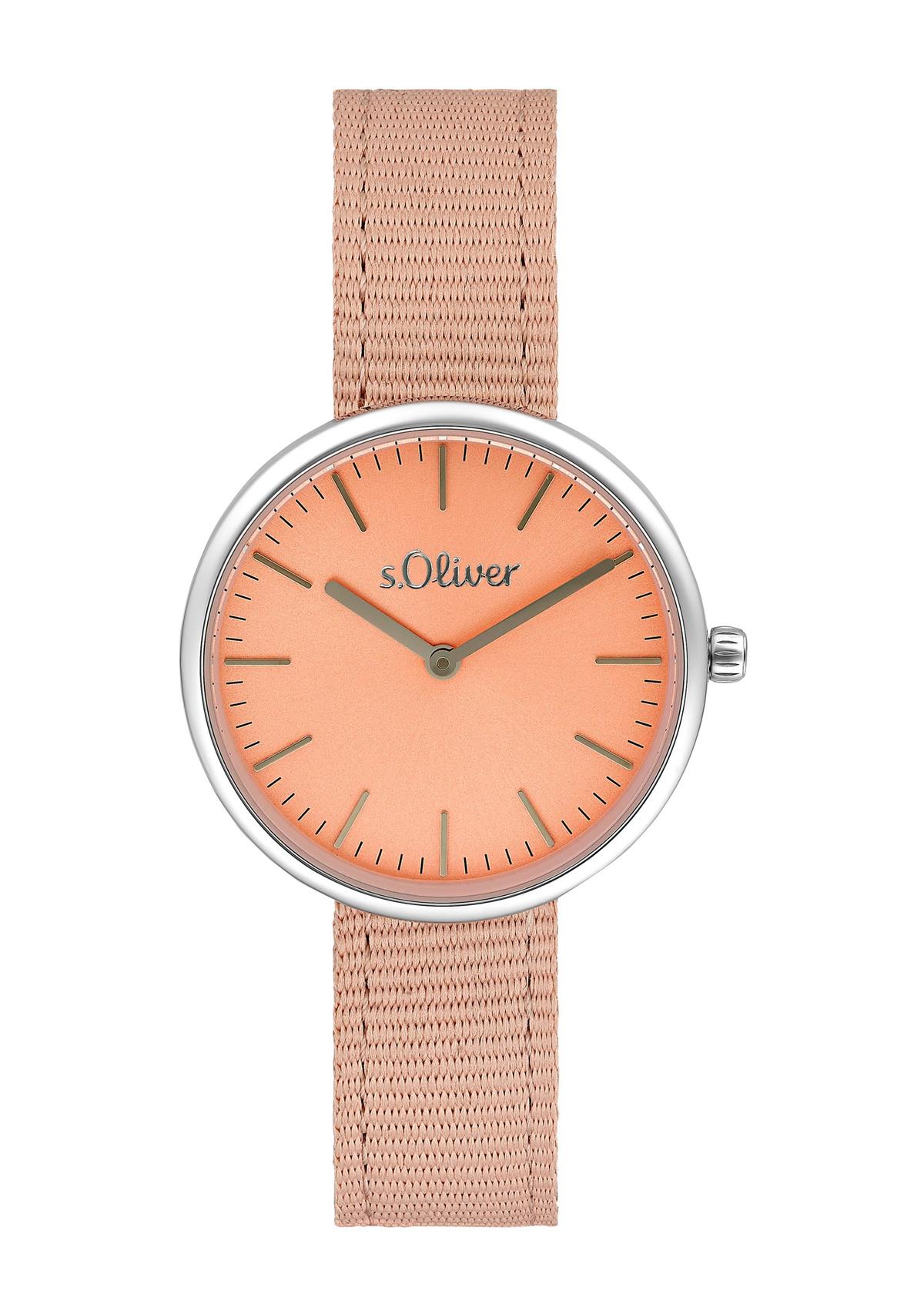 s.Oliver Modern horloge met bandje van textiel