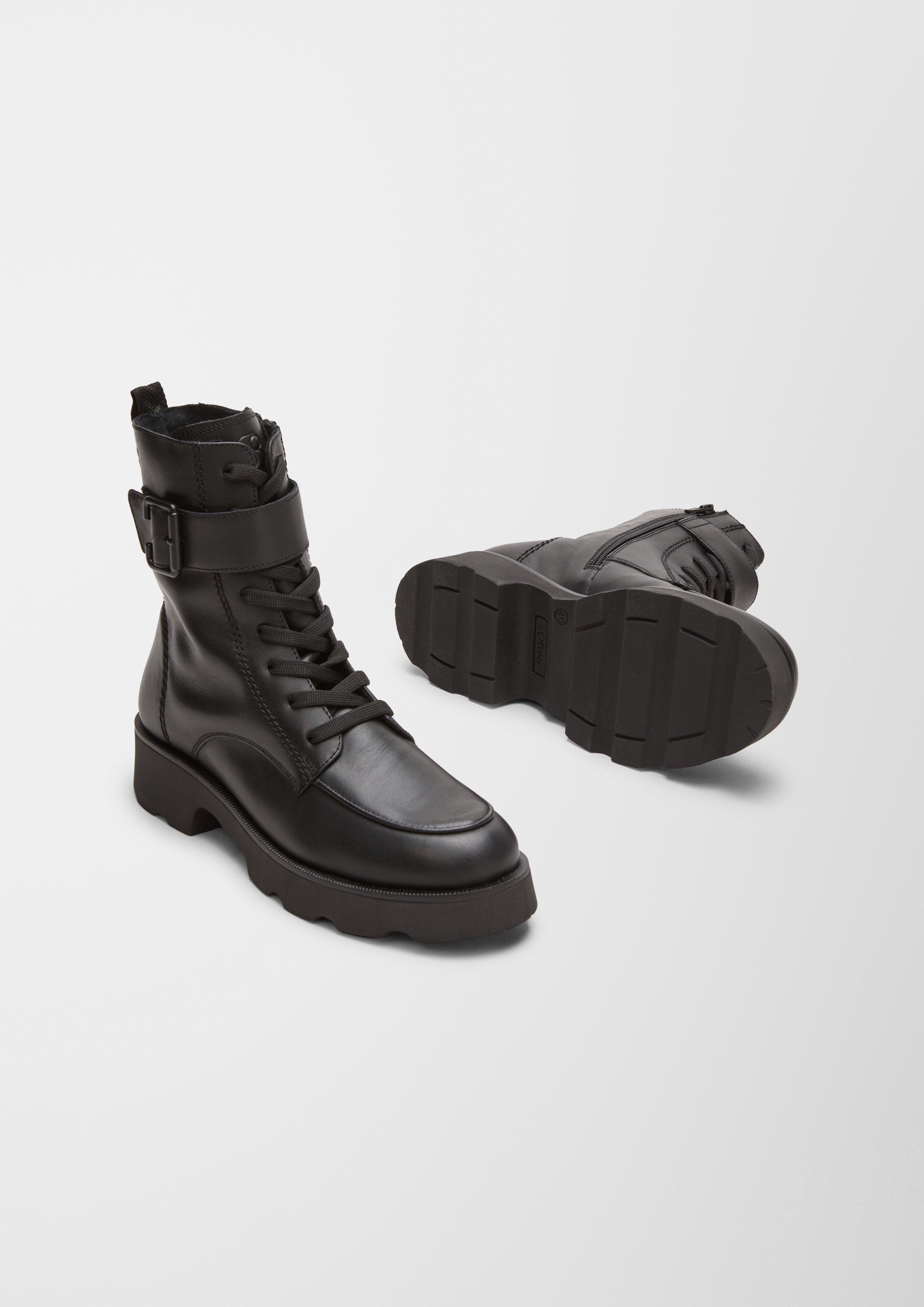 s.Oliver Lederstiefel mit Riegel