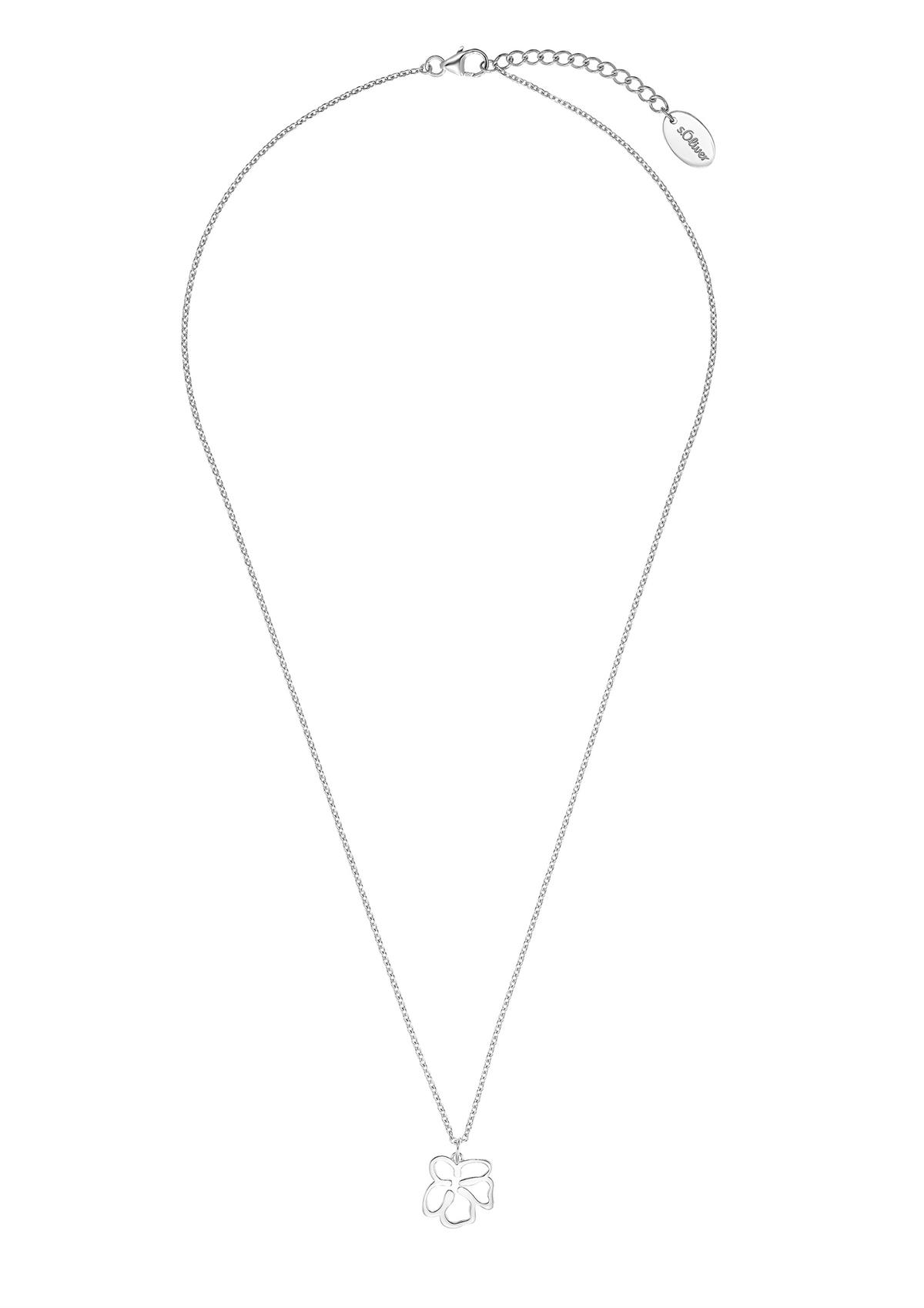 s.Oliver Zilveren halsketting bloem