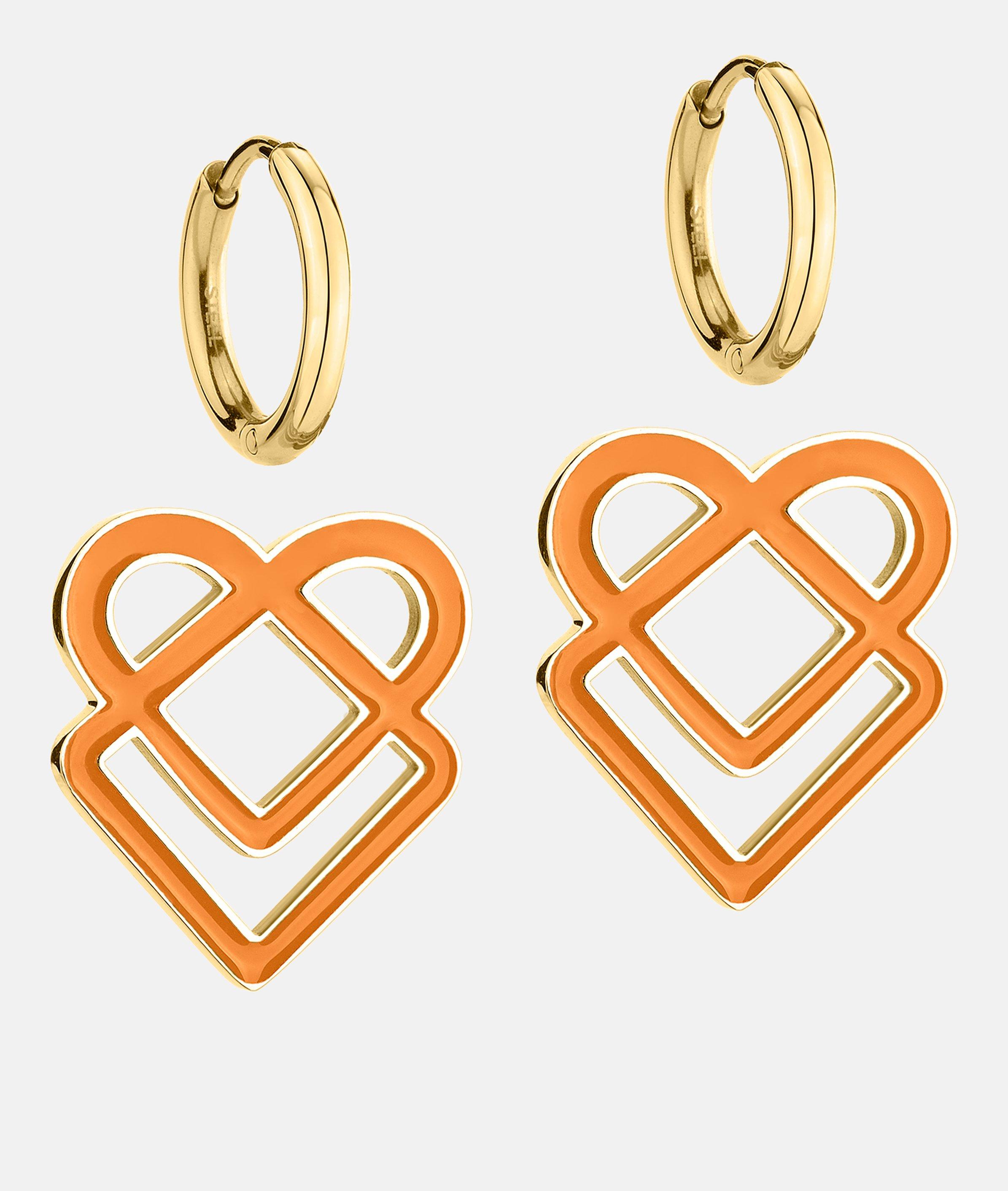 Oorbellen in oranje & goud