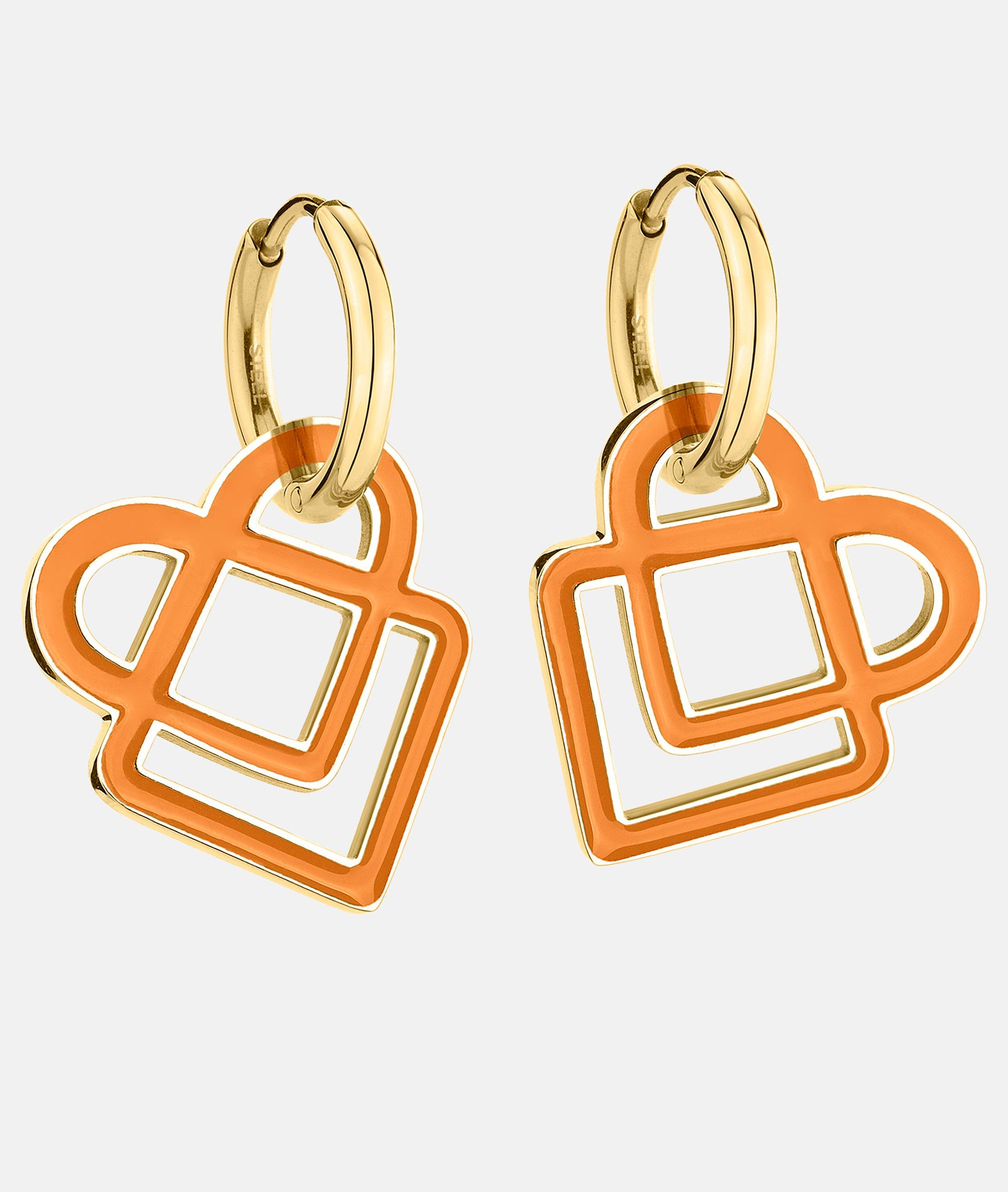 Oorbellen in oranje & goud