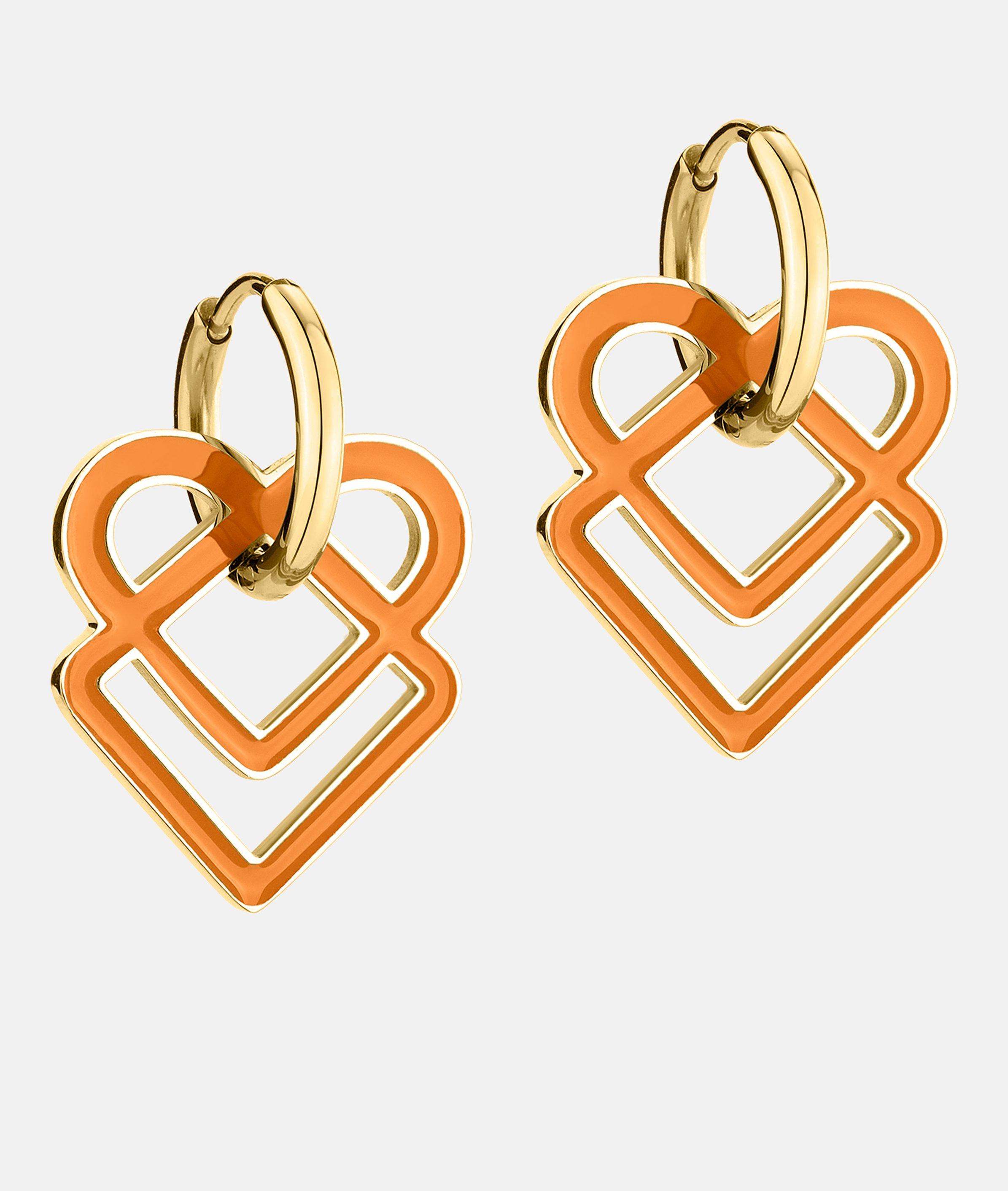 Oorbellen in oranje & goud