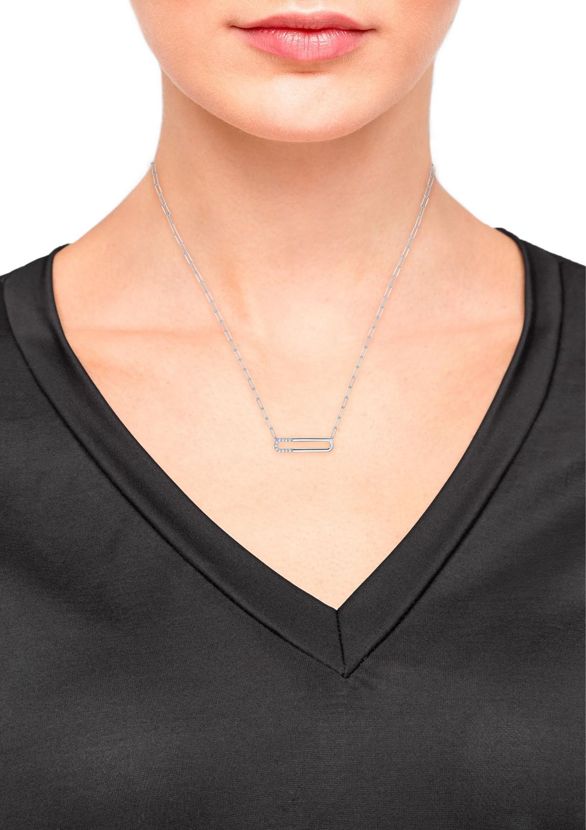 silber Zirkonia mit - Halskette