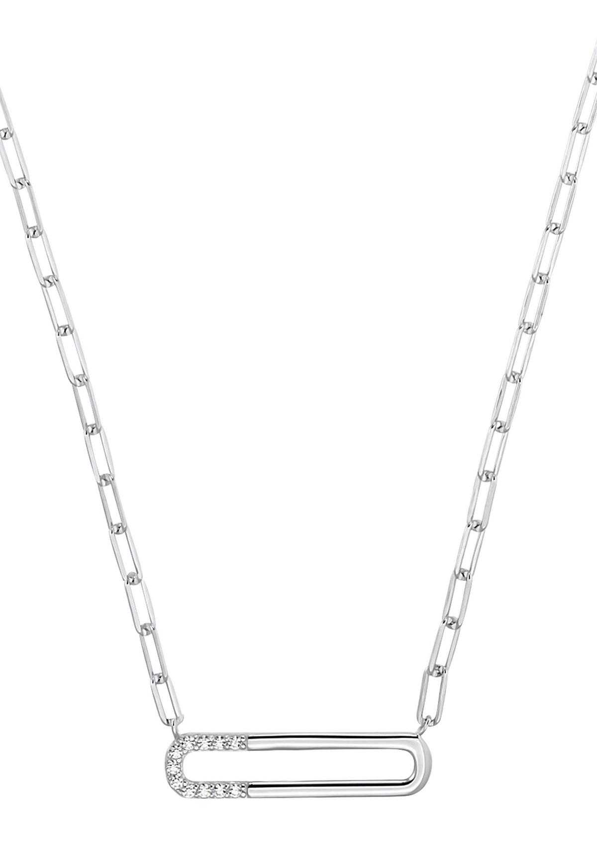 Halskette mit Zirkonia - silber
