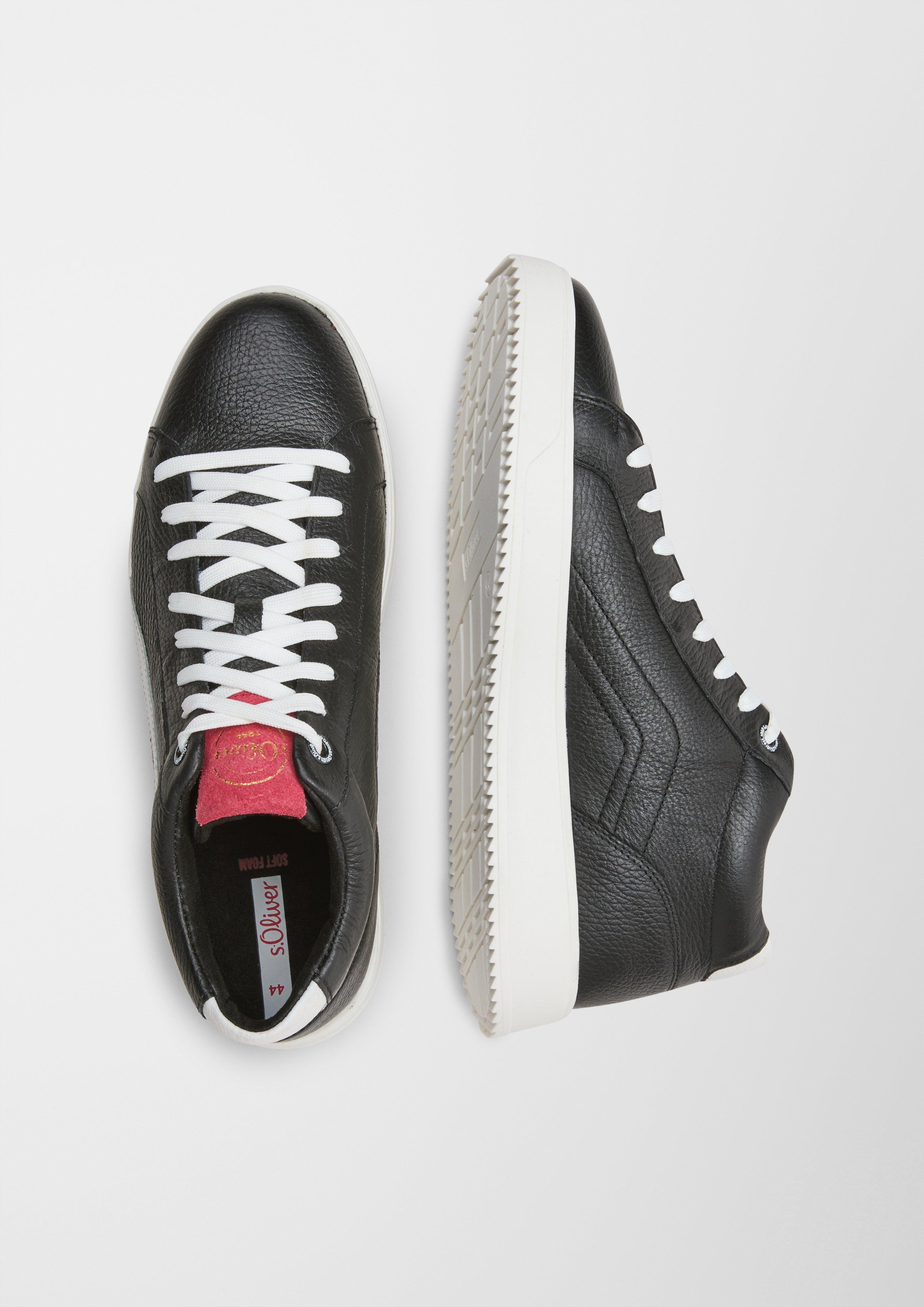 s.Oliver Leder-Sneaker mit Kontrast-Details