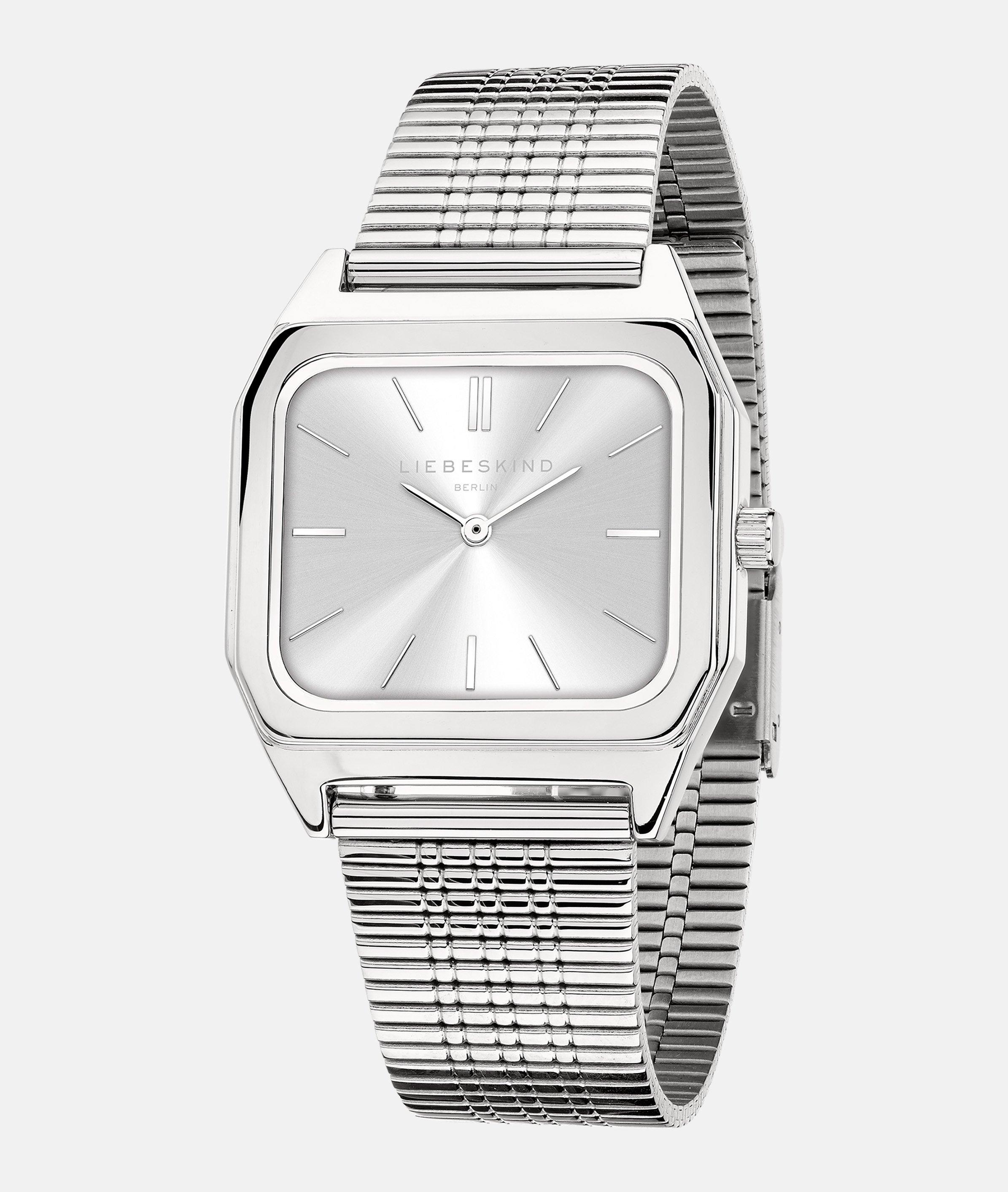 Uhr in silber & lila