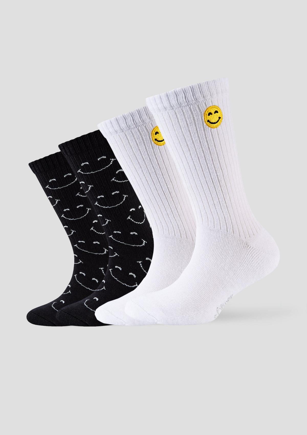 weiß Socken - mit Smiley-Details