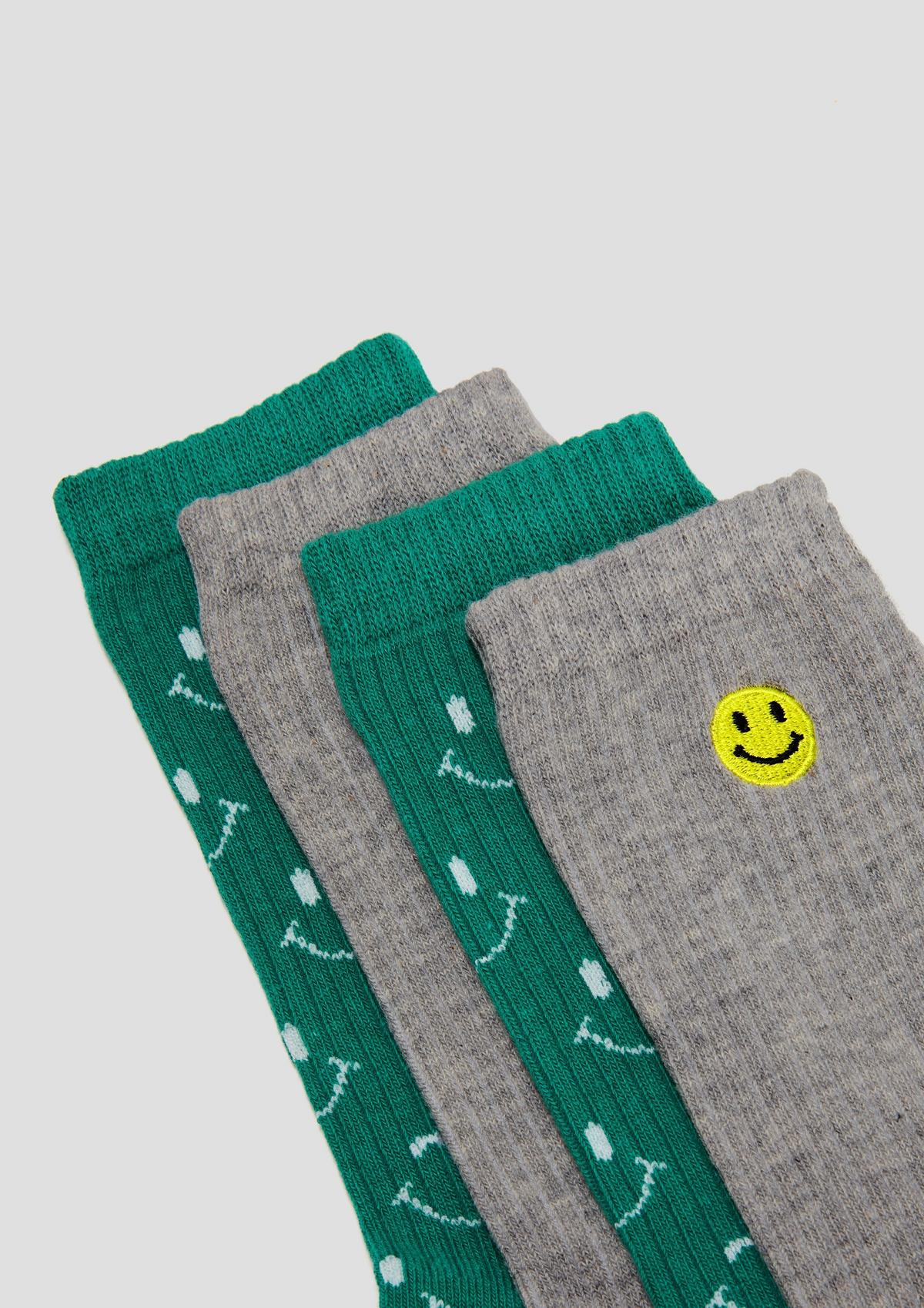 Socken - weiß Smiley-Details mit