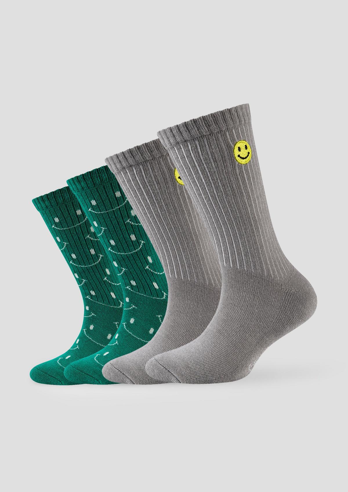 Smiley-Details Socken weiß - mit