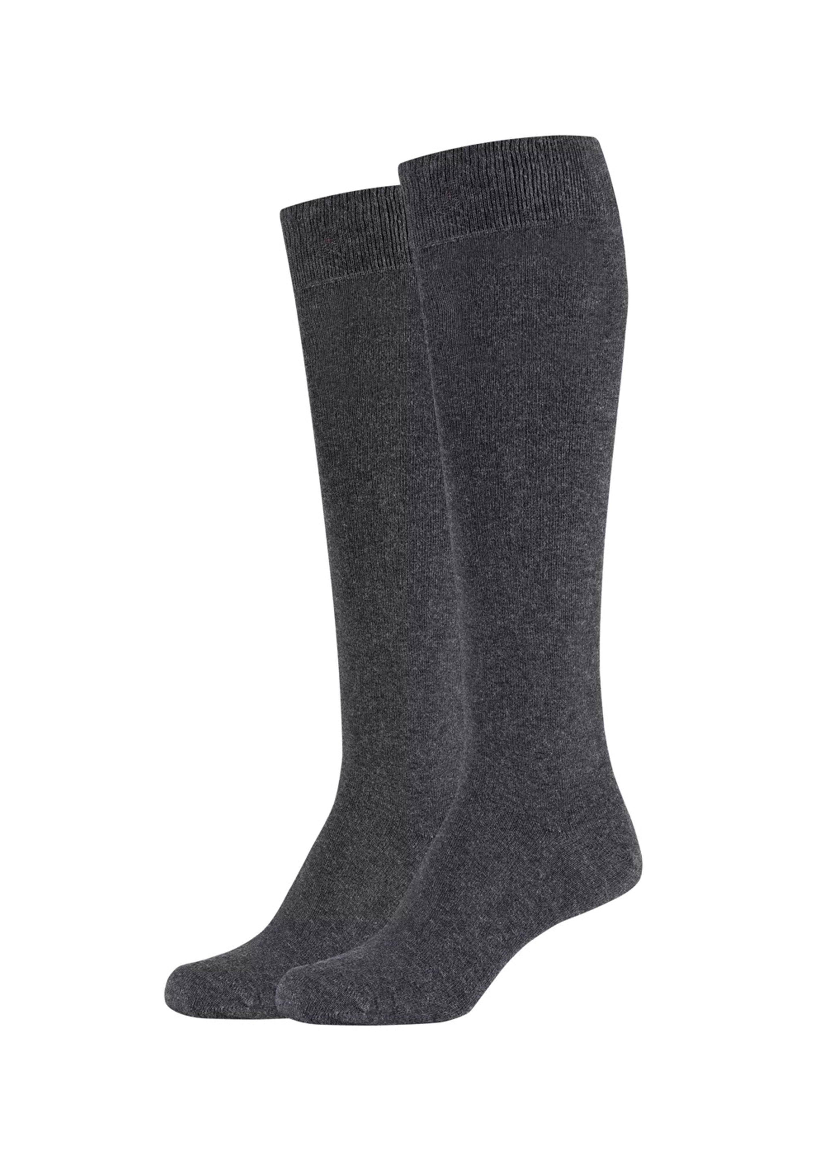 2-Pack of Solid-Color Knee-High Socks in dark grey by s.Oliver