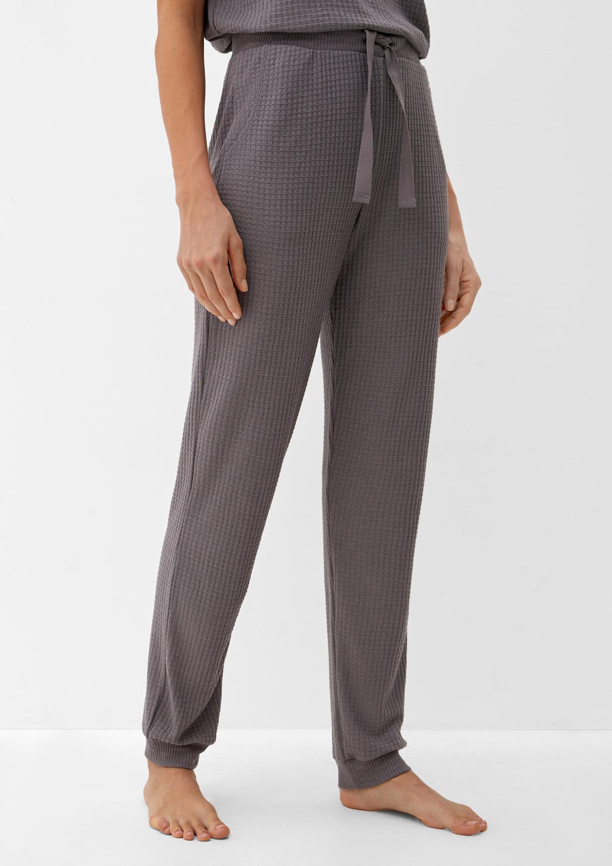 Pantalon de pyjama à la texture façon maille piquée gaufrée