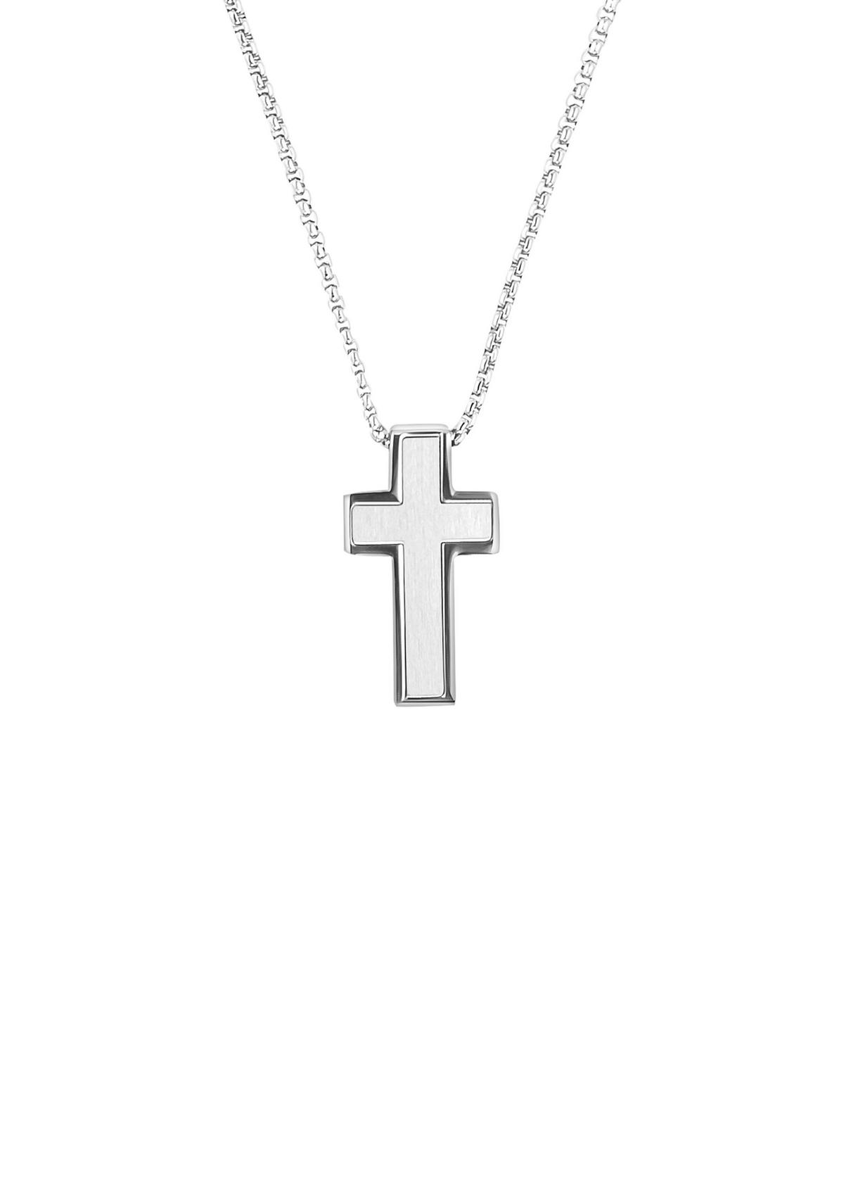 s.Oliver Collier en acier inoxydable à pendentif en forme de croix