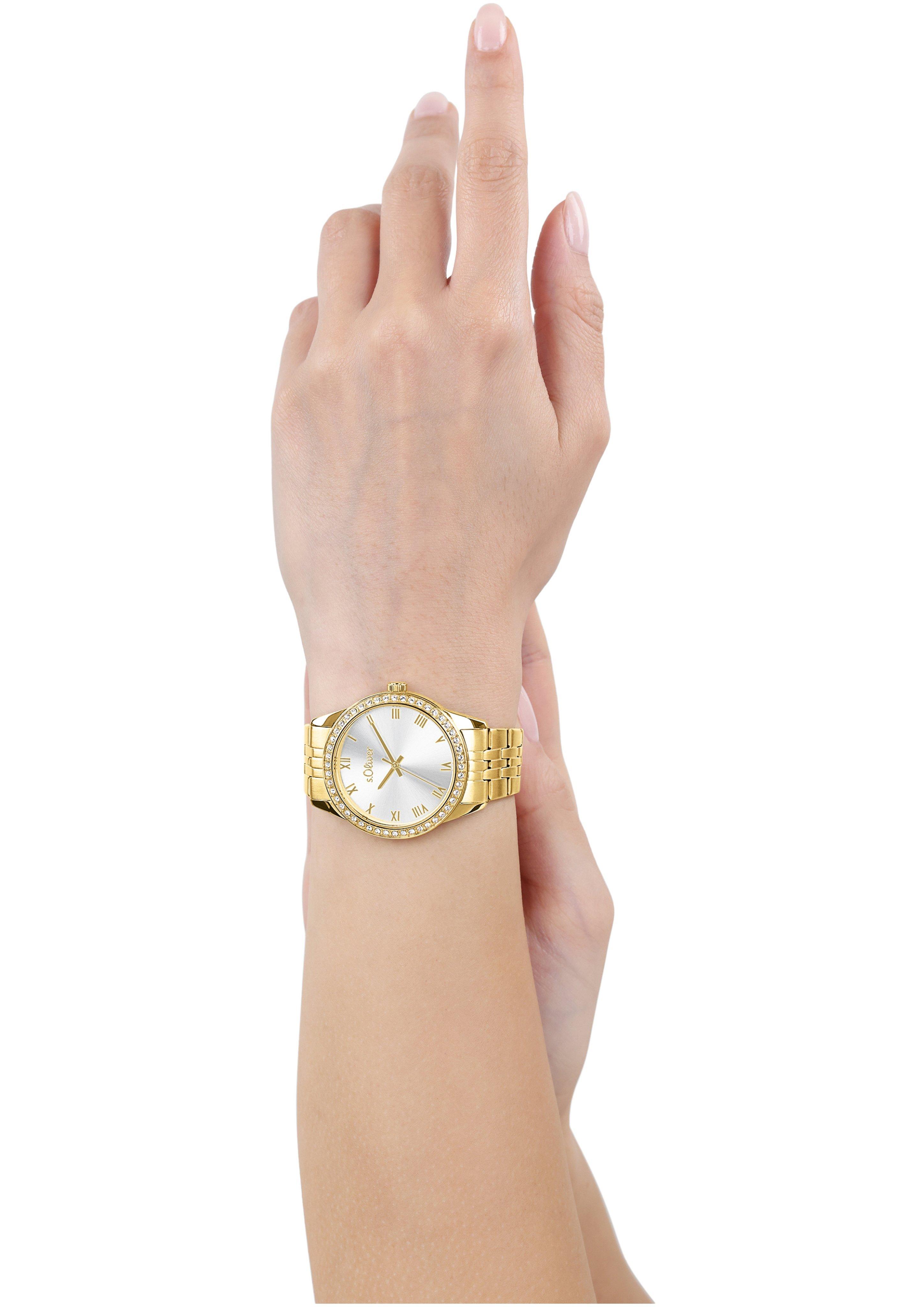 s.Oliver Goldfarbene Edelstahluhr