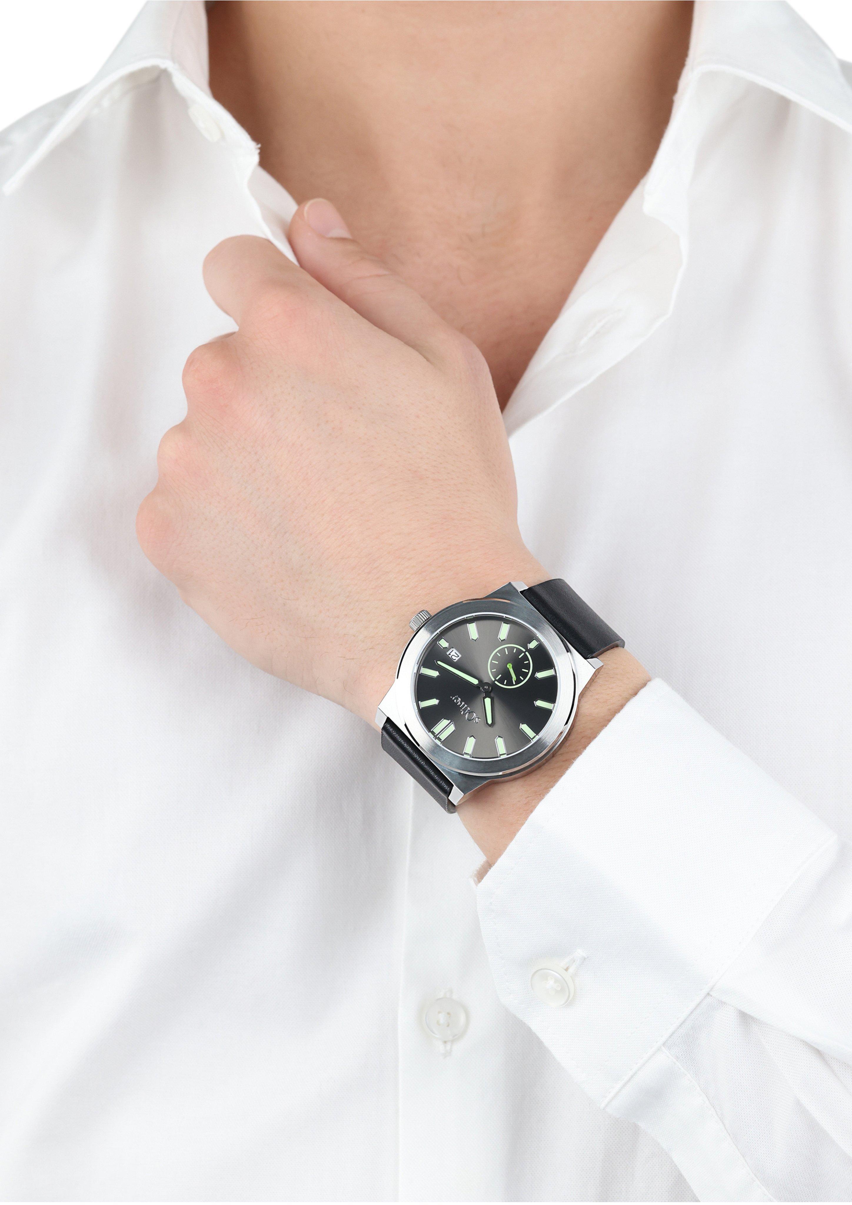 s.Oliver Edelstahluhr mit Lederarmband