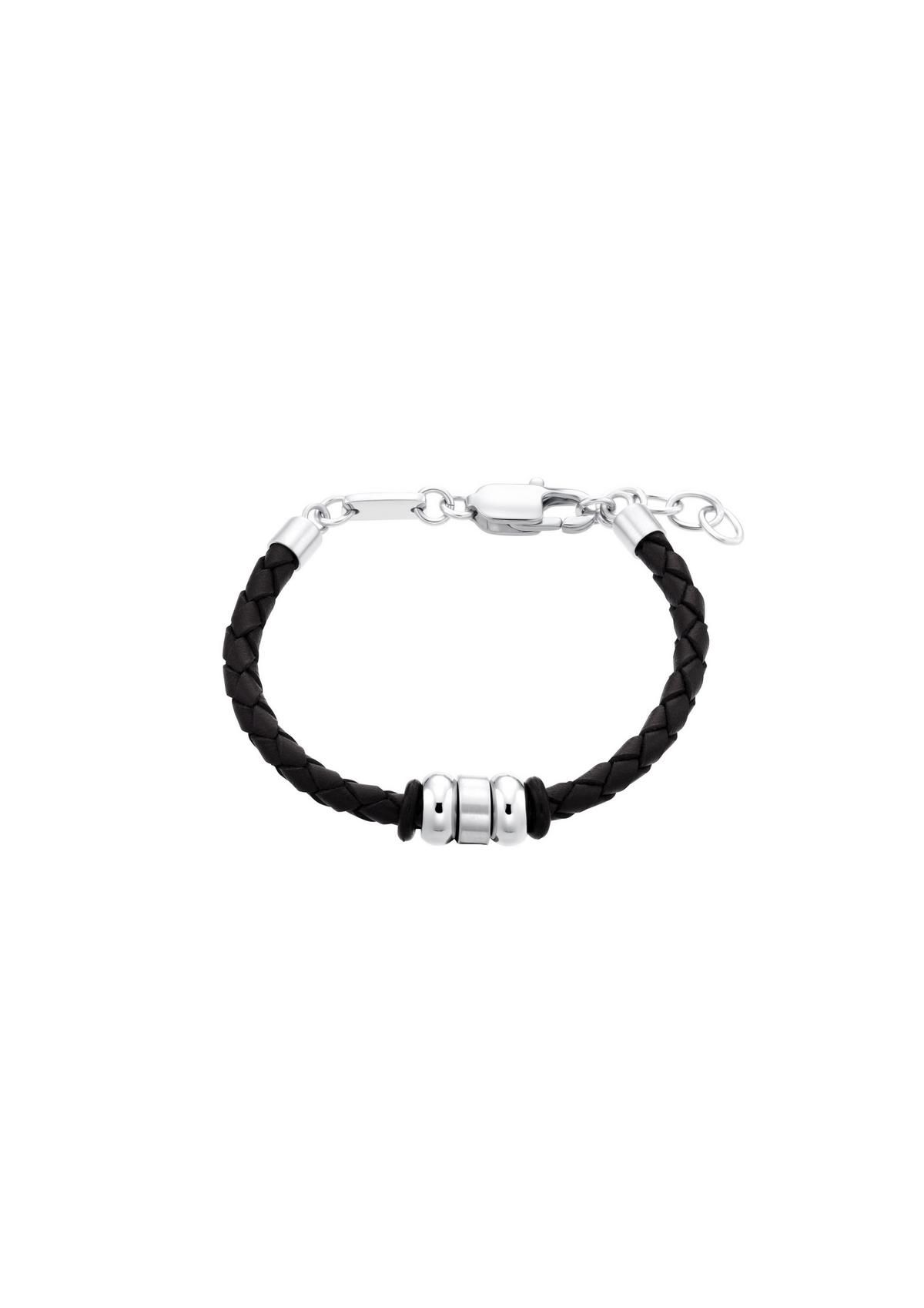 s.Oliver Leder-Armband mit Beads