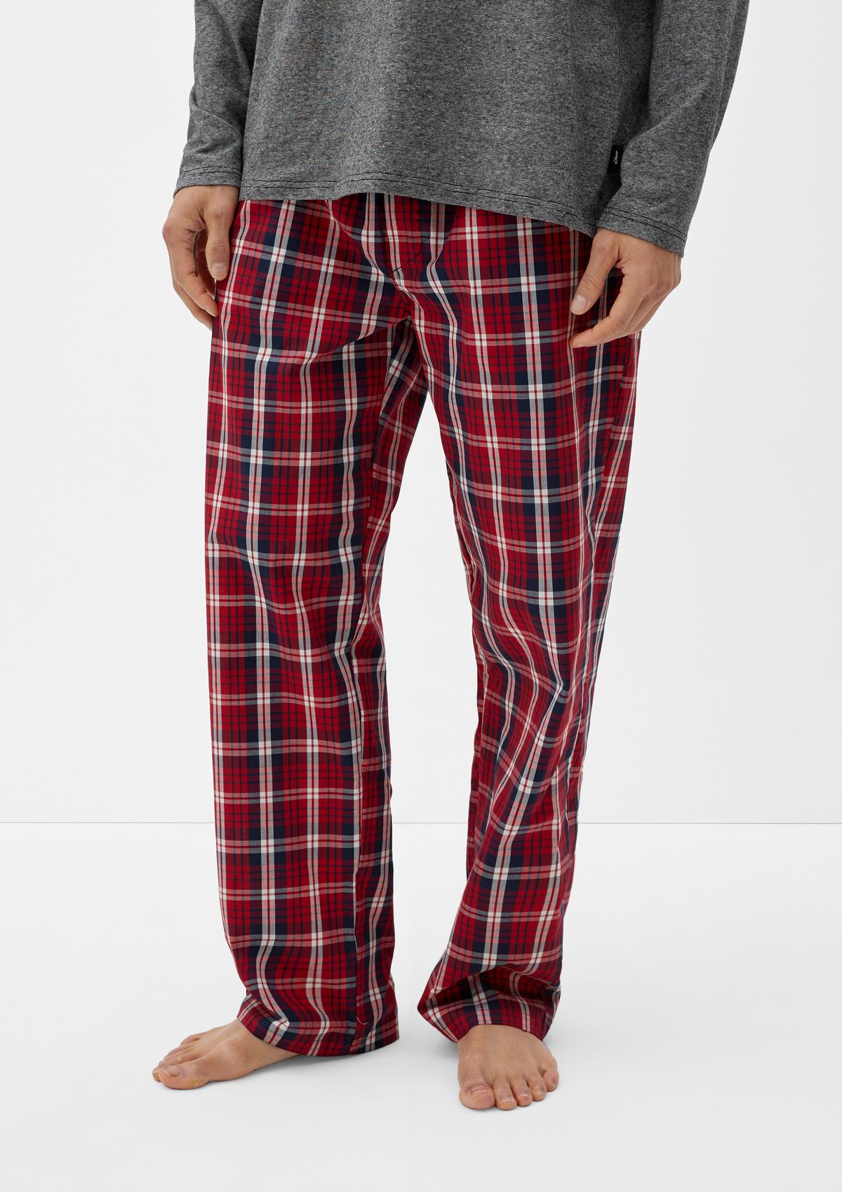 Pyjamahose mit Labelbund - preiselbeere