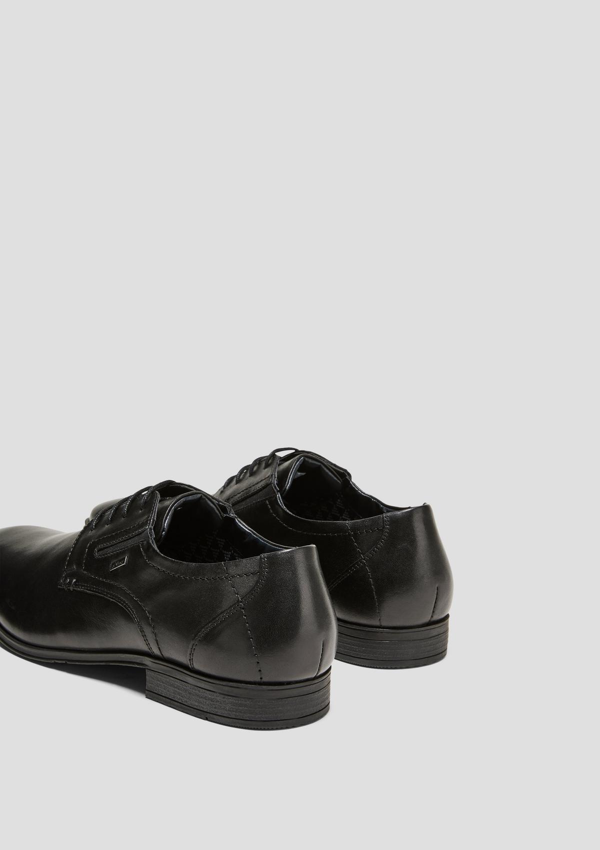s.Oliver Chaussures à lacets en cuir véritable à détail élastique