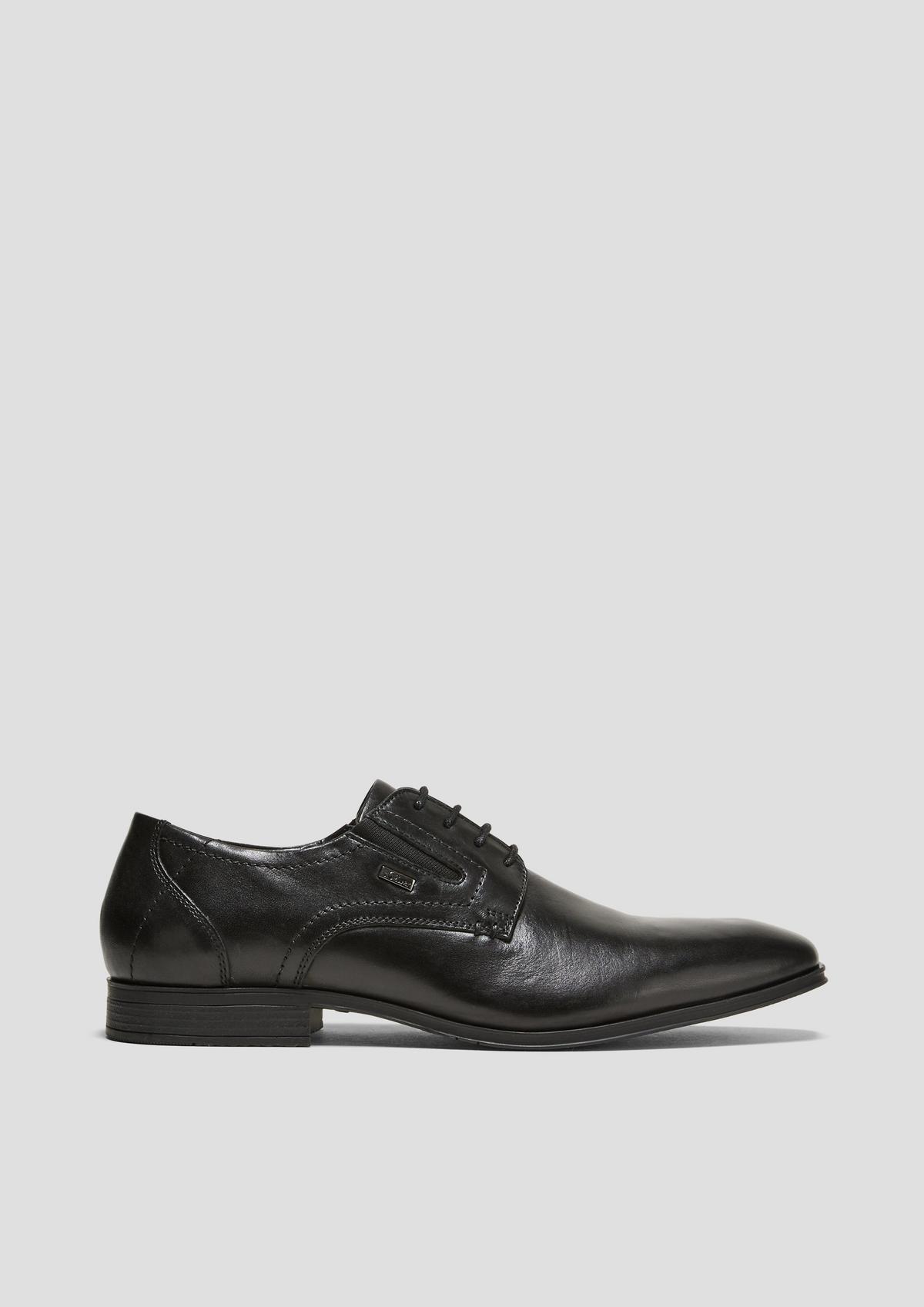 s.Oliver Chaussures à lacets en cuir véritable à détail élastique