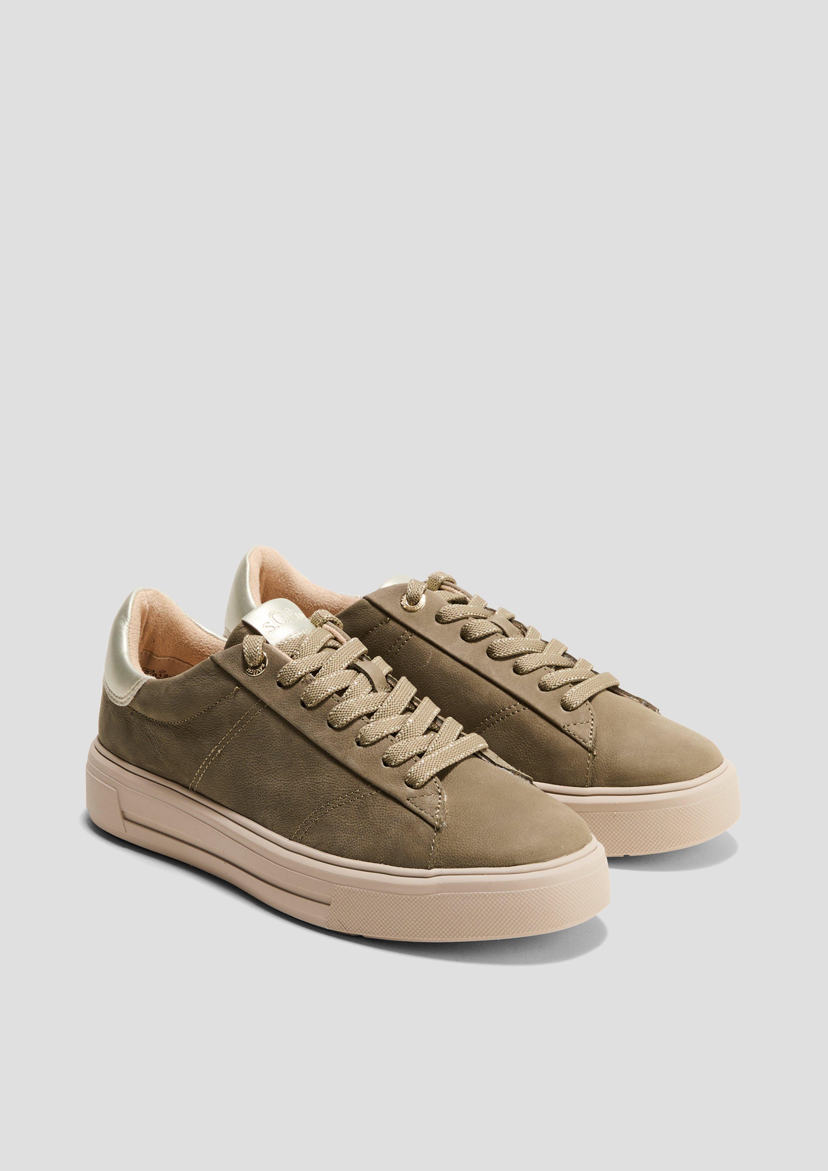 S.Oliver Sneaker aus Ledermix mit Metallic-Detail