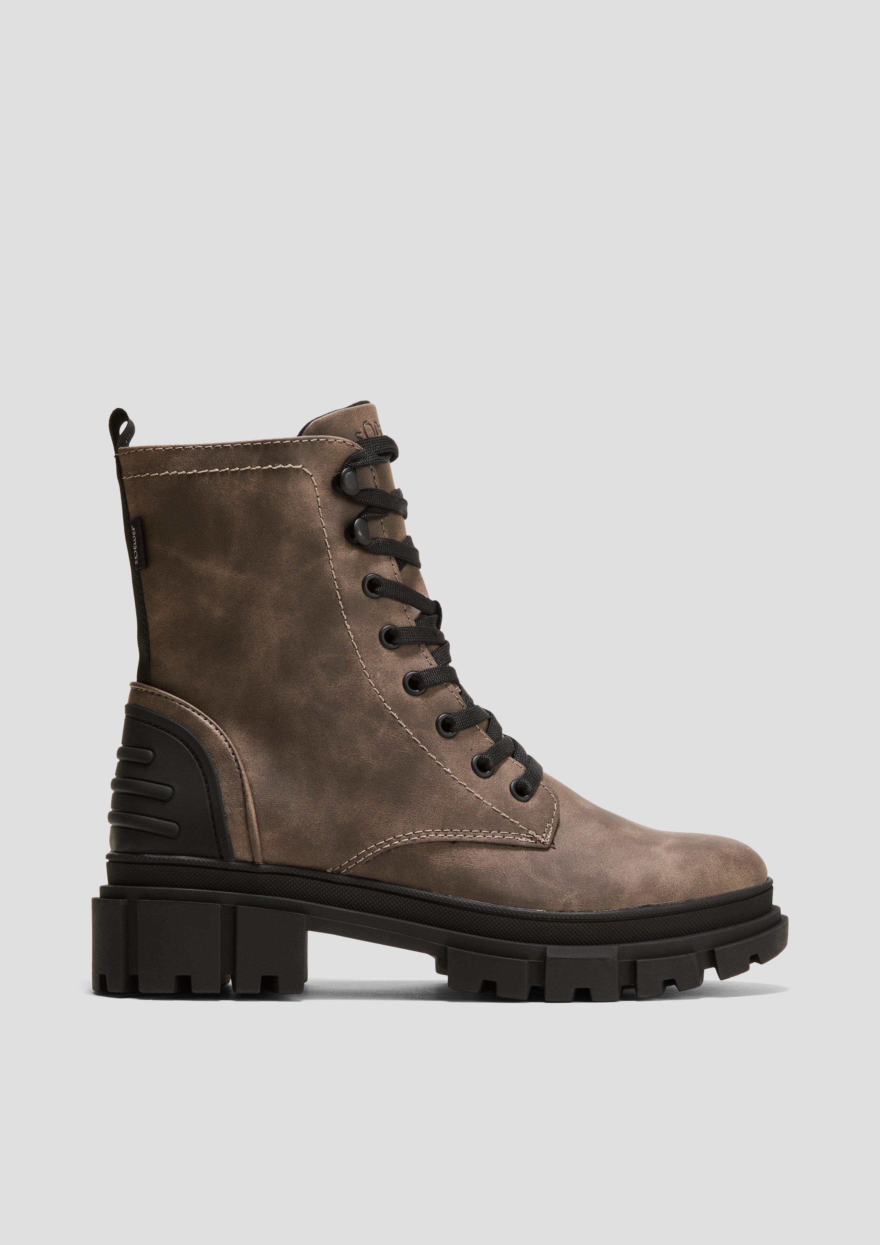 S.Oliver Chunky Boots in Leder-Optik