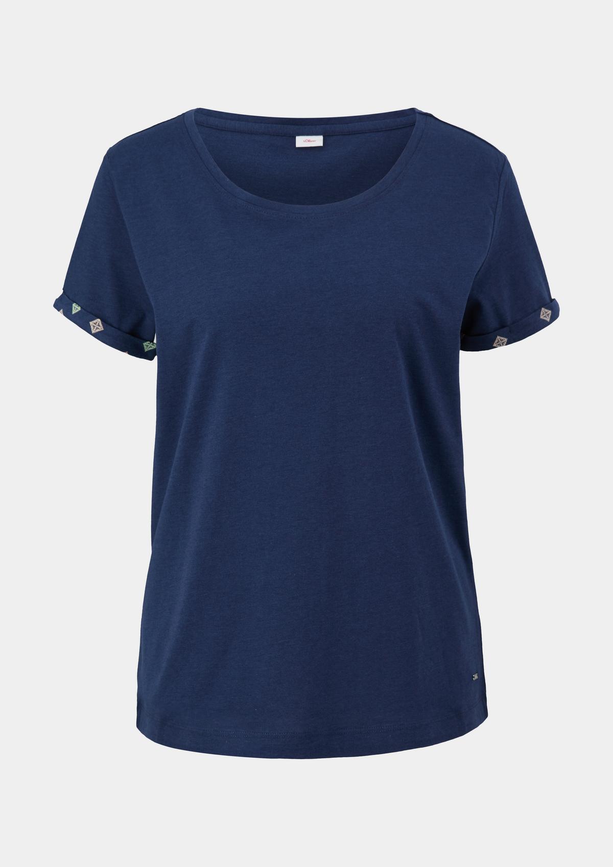 s.Oliver Pyjama-Shirt mit fixiertem Armumschlag