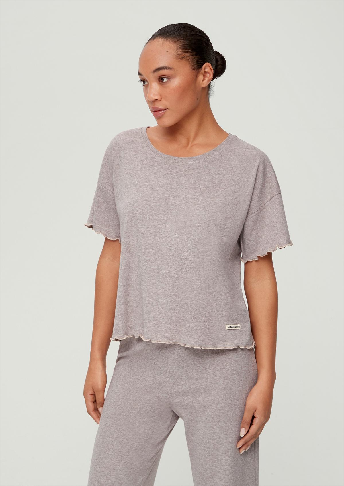 s.Oliver Pyjama-Shirt mit Rollsaum
