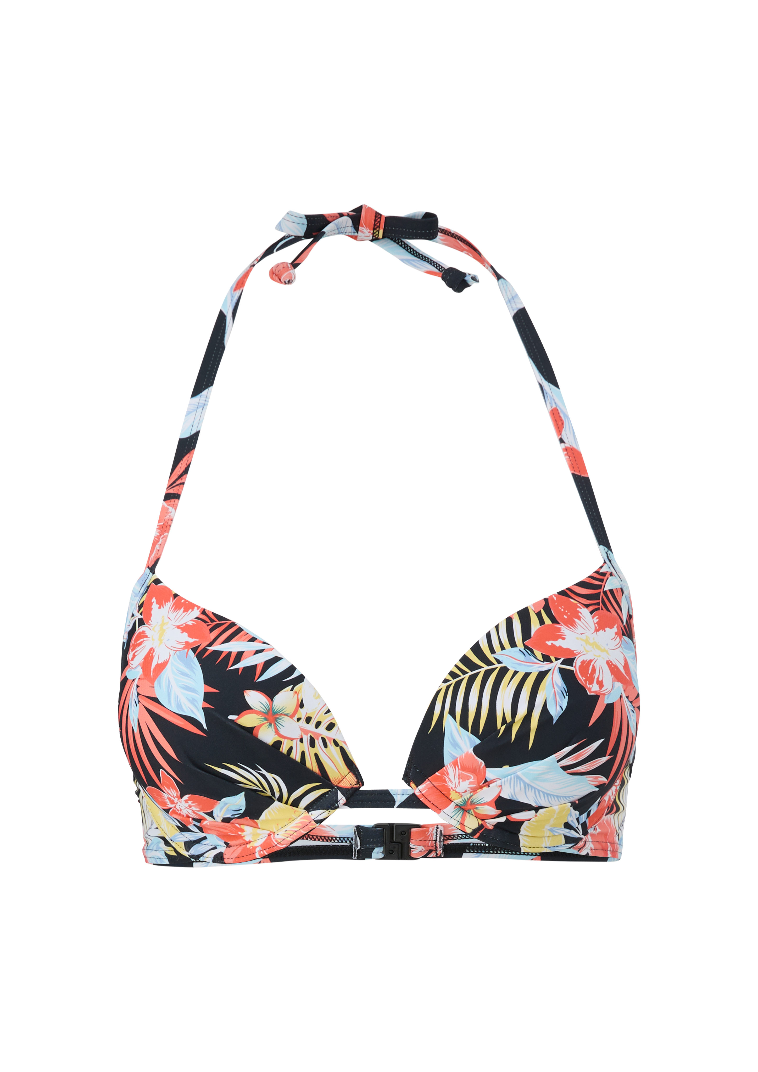 Push up-Bikinitop mit Blumenmuster