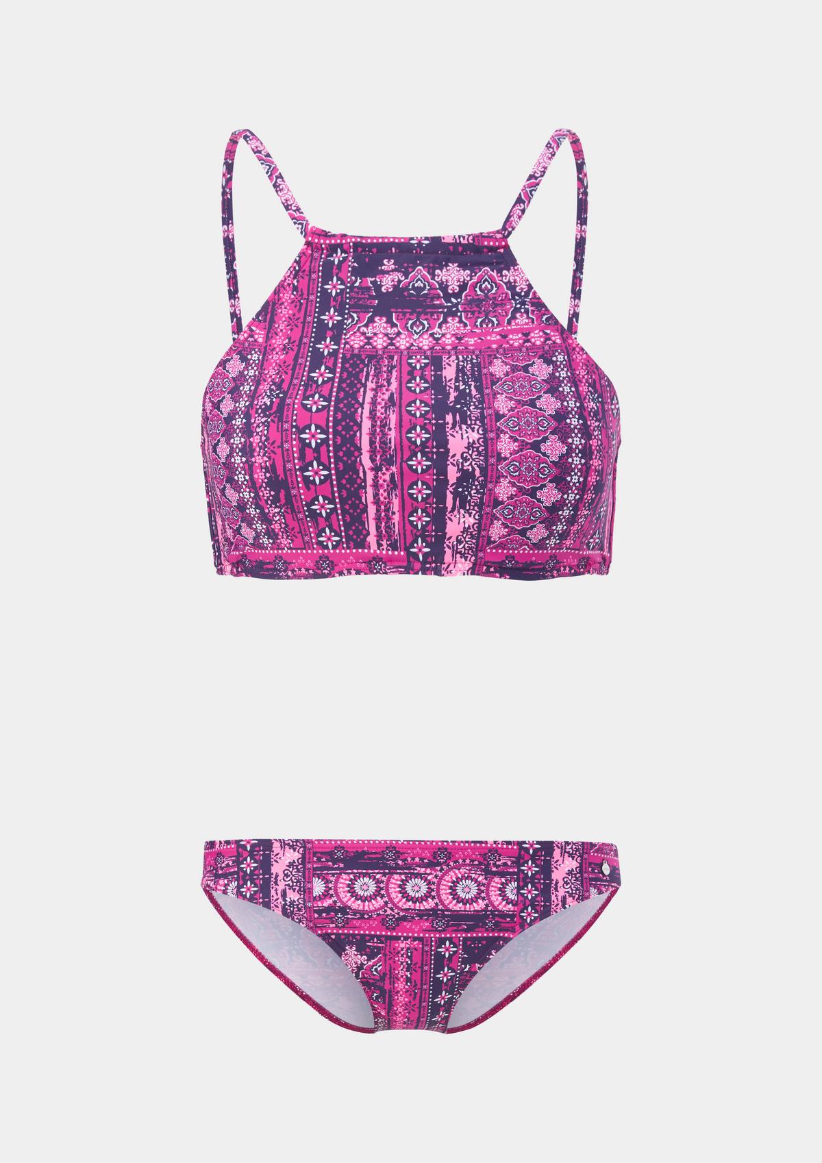 Sie können zum niedrigsten Preis kaufen! Bustier-Bikini im Set mit All-over-Muster pink 