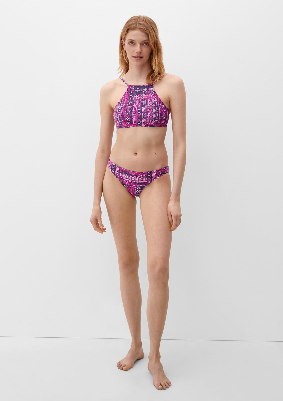 mit im All-over-Muster Set pink Bustier-Bikini -