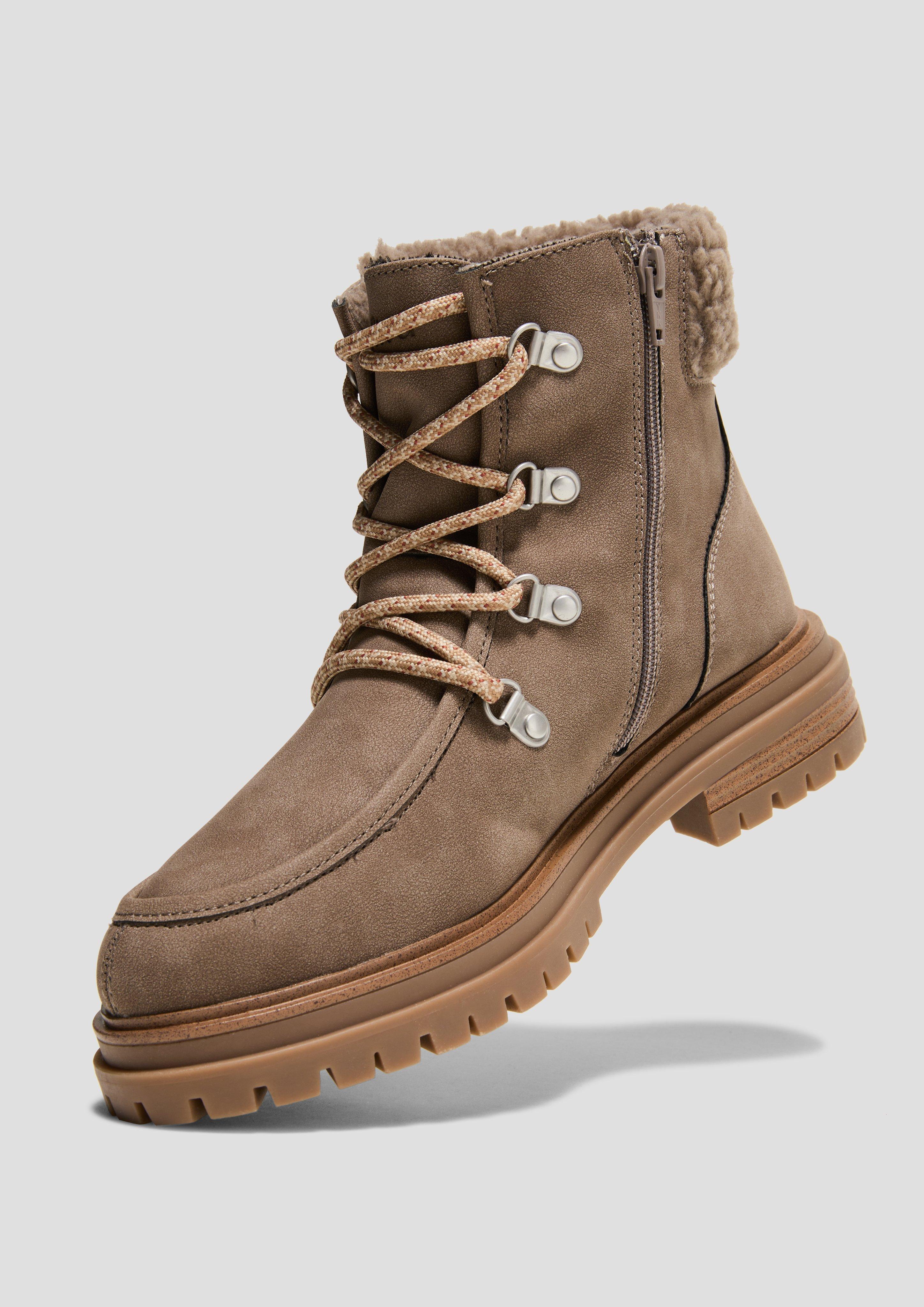 s.Oliver Gefütterte Stiefel in Veloursleder-Optik