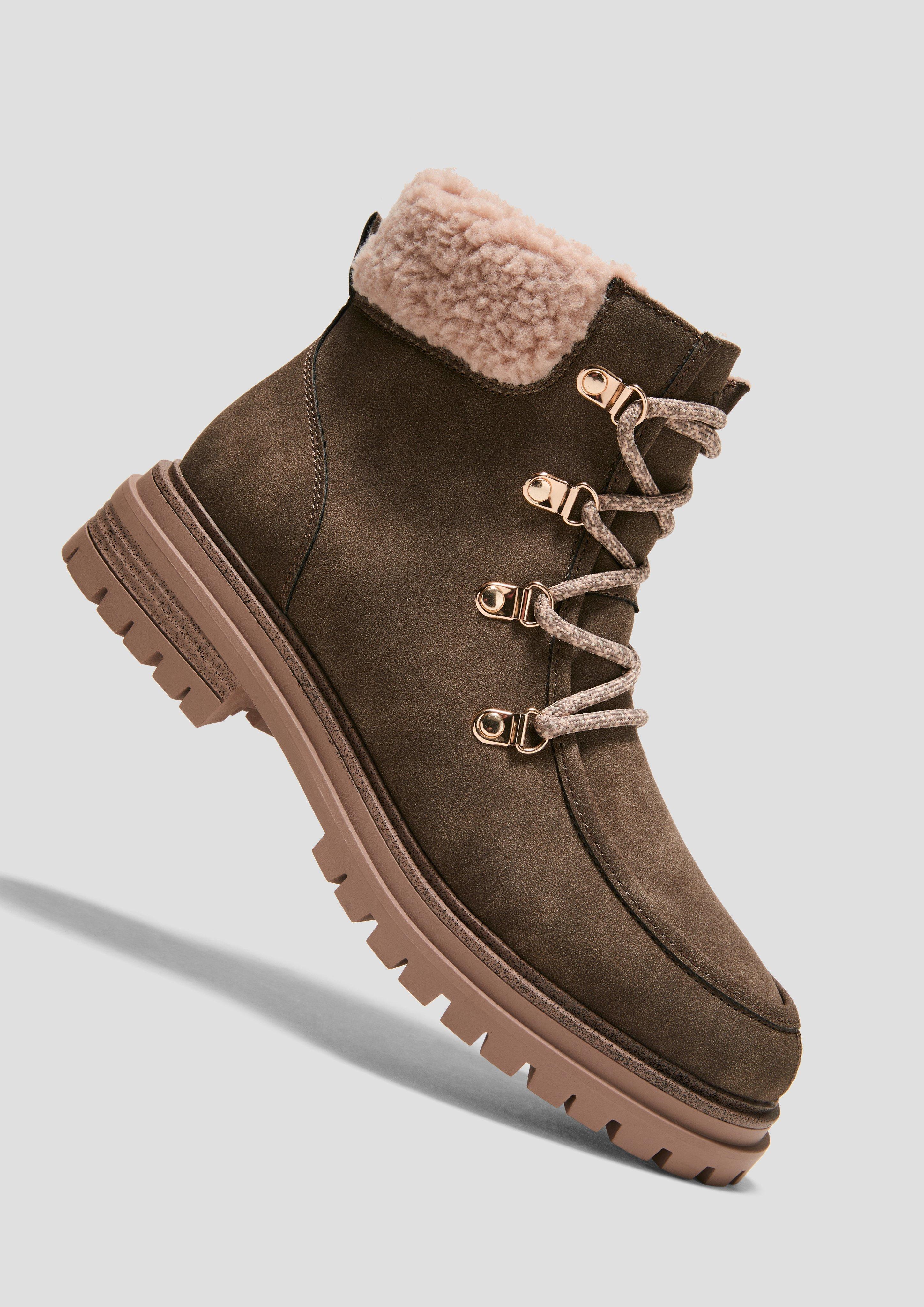 s.Oliver Gefütterte Stiefel in Veloursleder-Optik