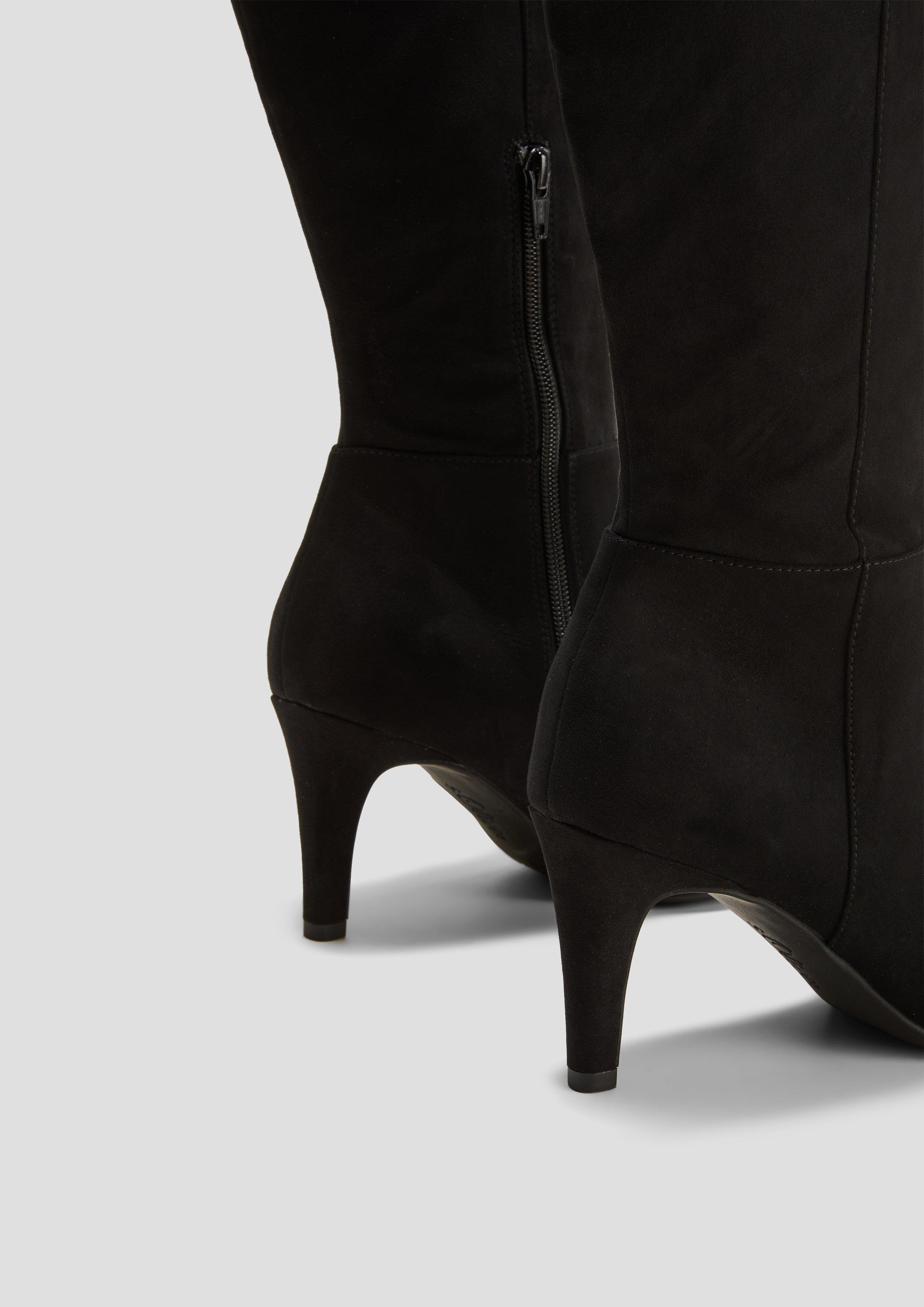 s.Oliver Lange Stiefel in Veloursleder-Optik