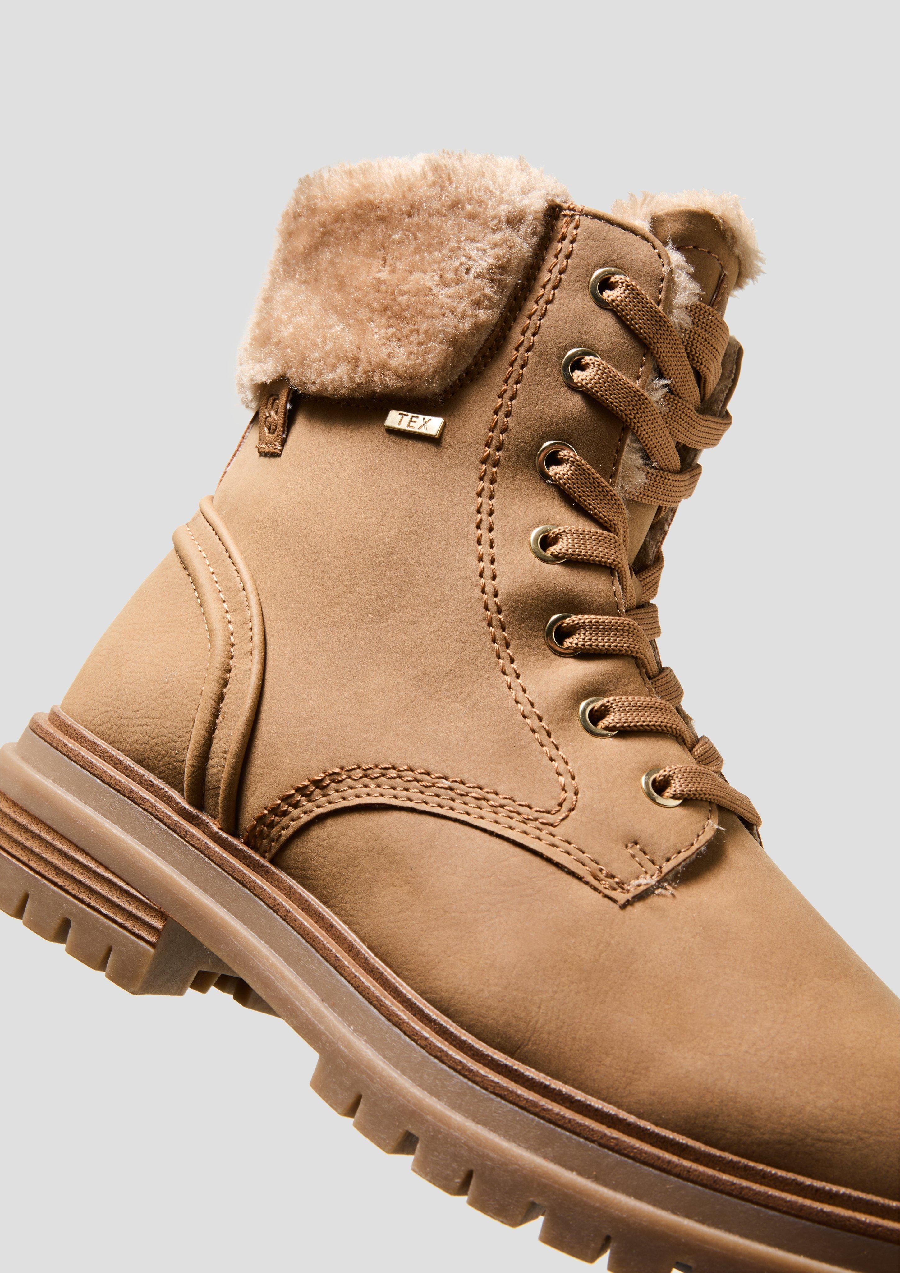 s.Oliver Tex-Stiefel mit Kunstfell-Applikation