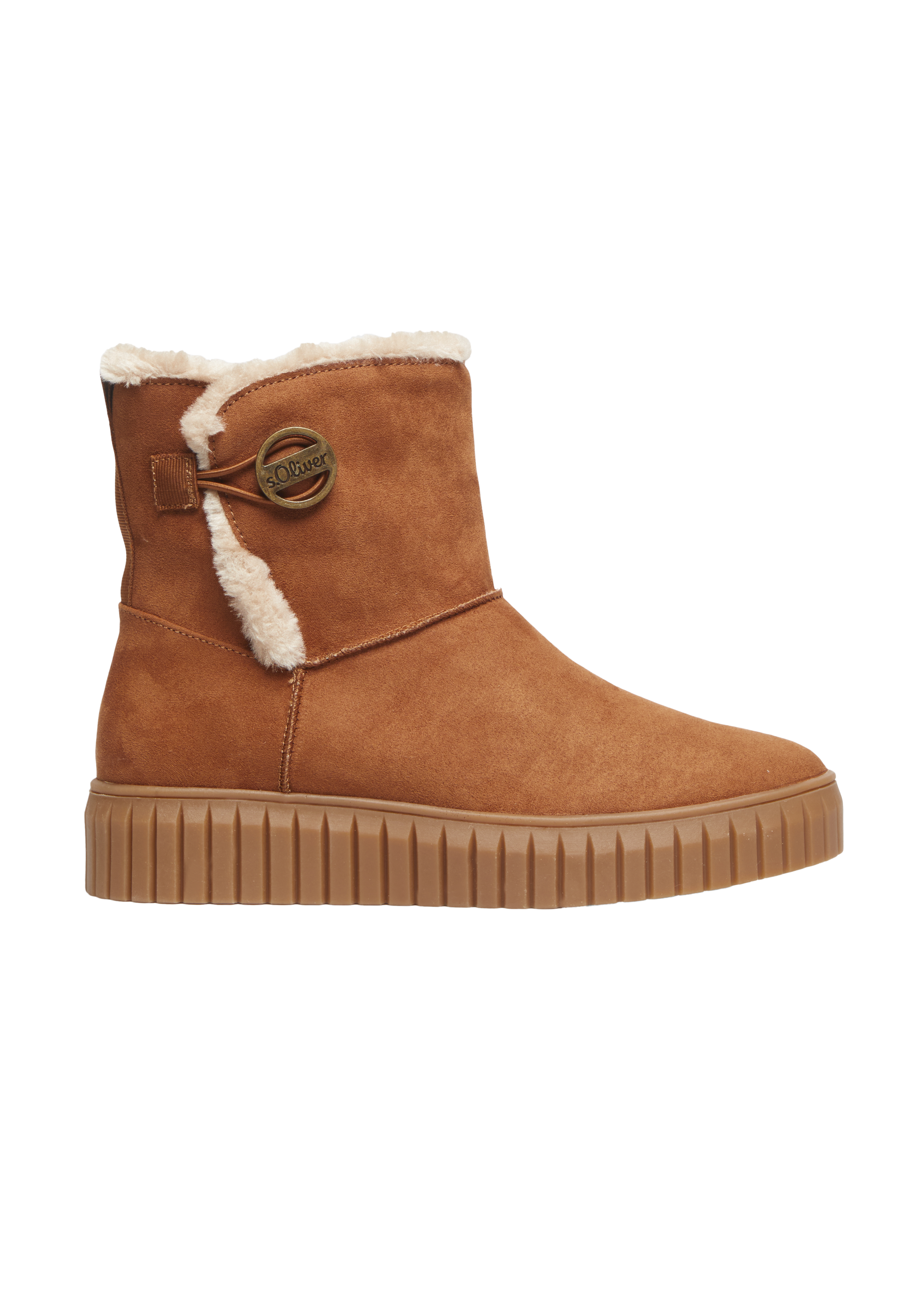 Gefütterte Boots mit Plateausohle Braun