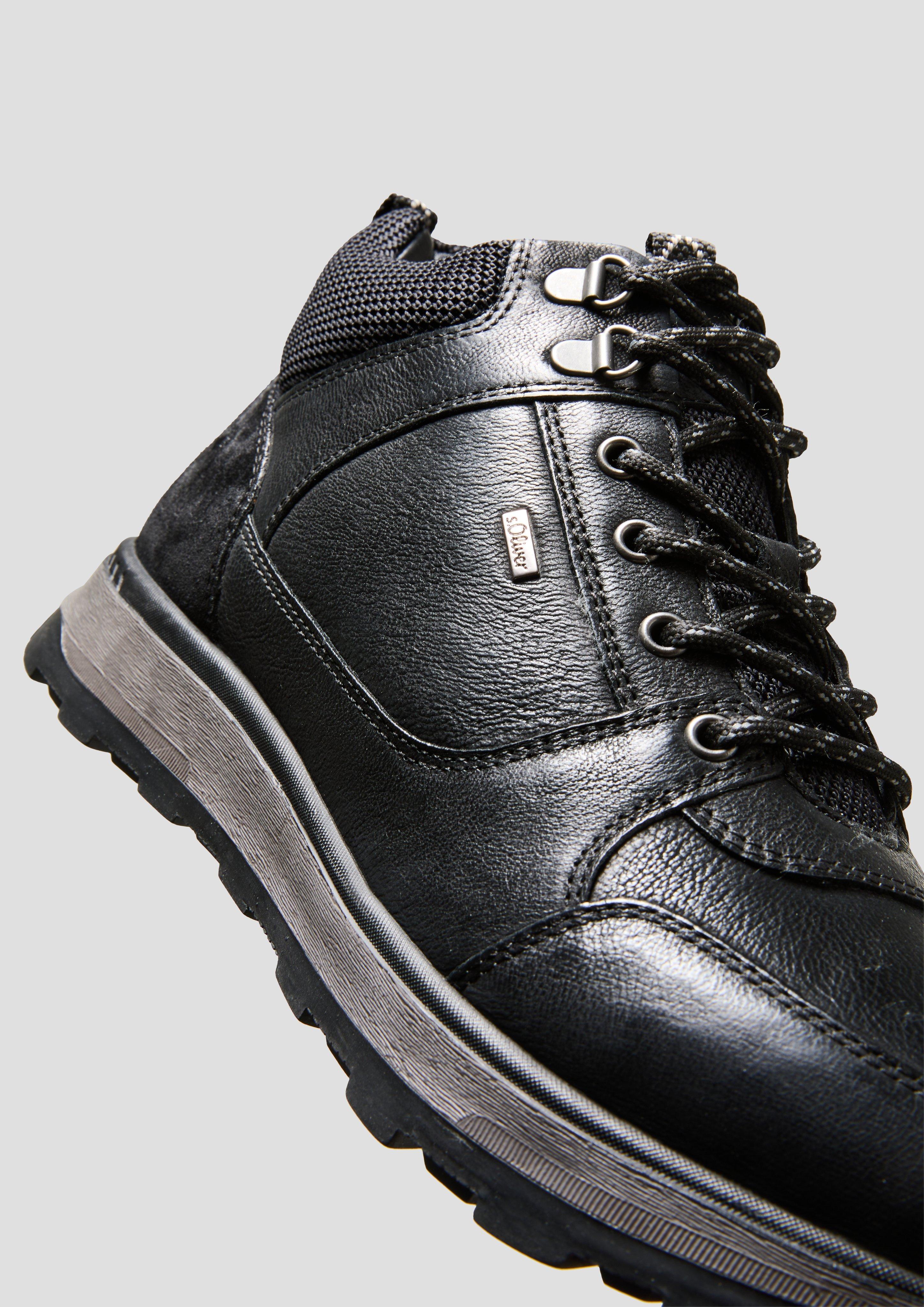 s.Oliver Echtleder-Stiefel in Sneaker-Optik