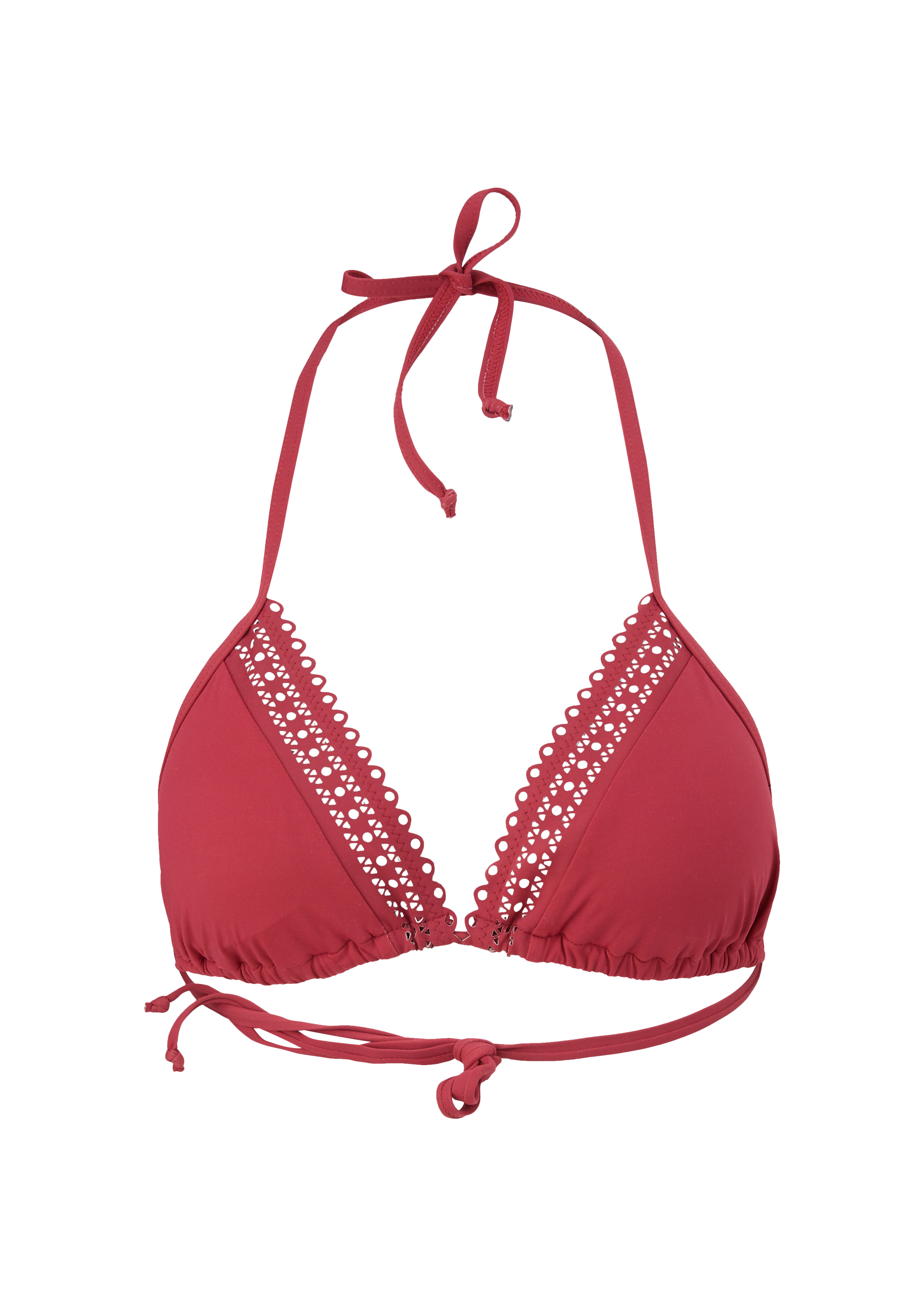 Triangelbikinitop met broderie