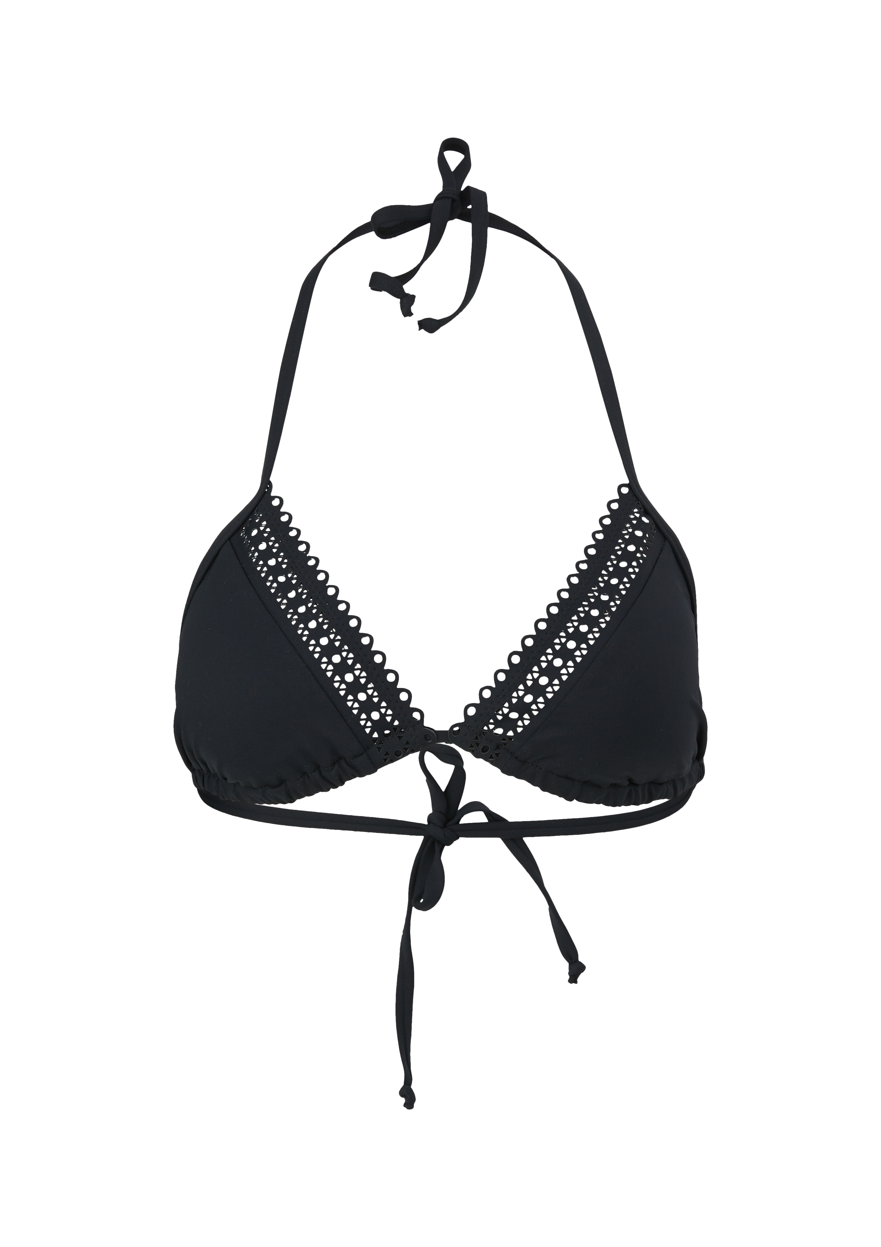 Triangel-Bikini-Top mit Lochstickerei