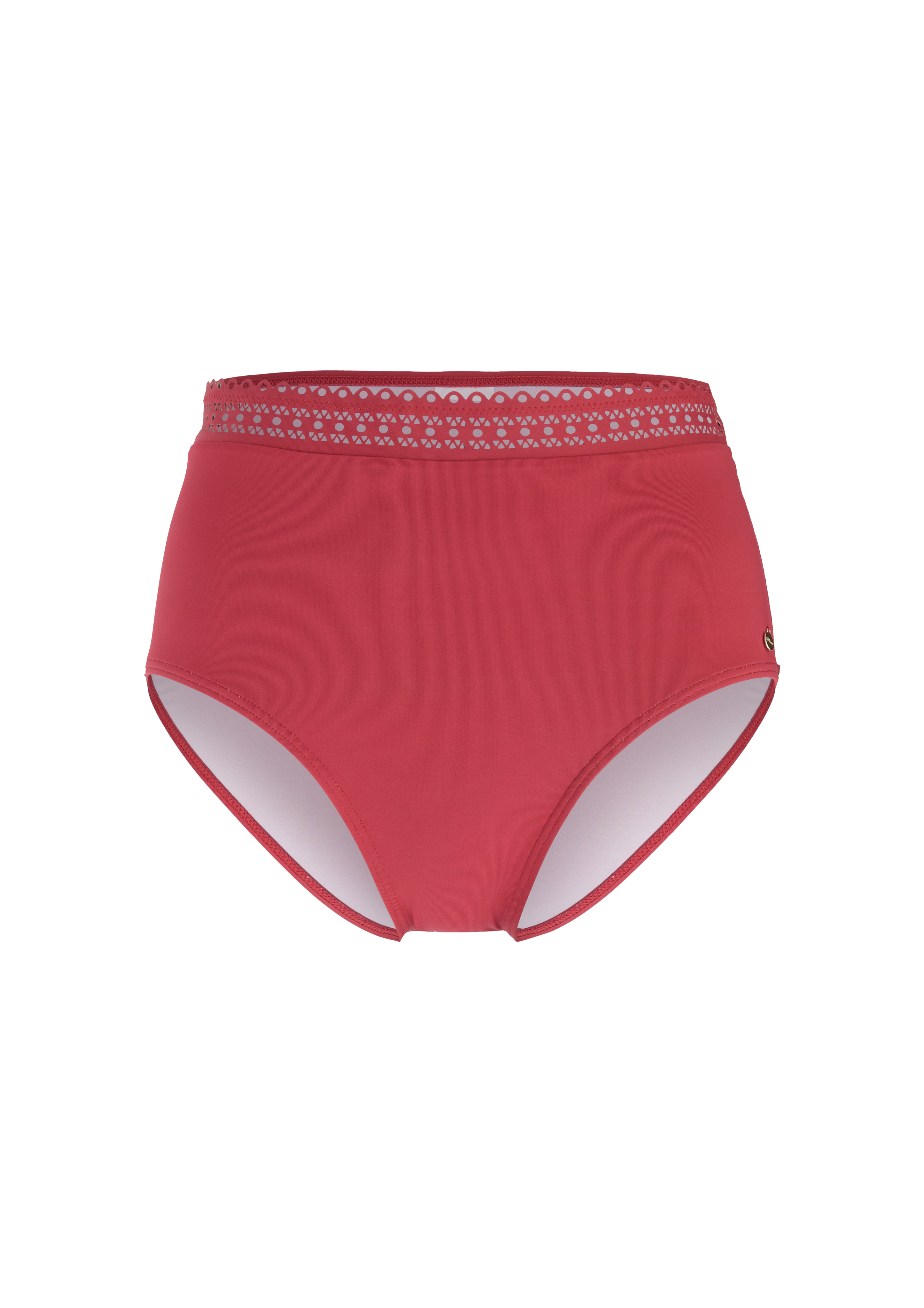 High Waist-Bikinihose mit Lochstickerei