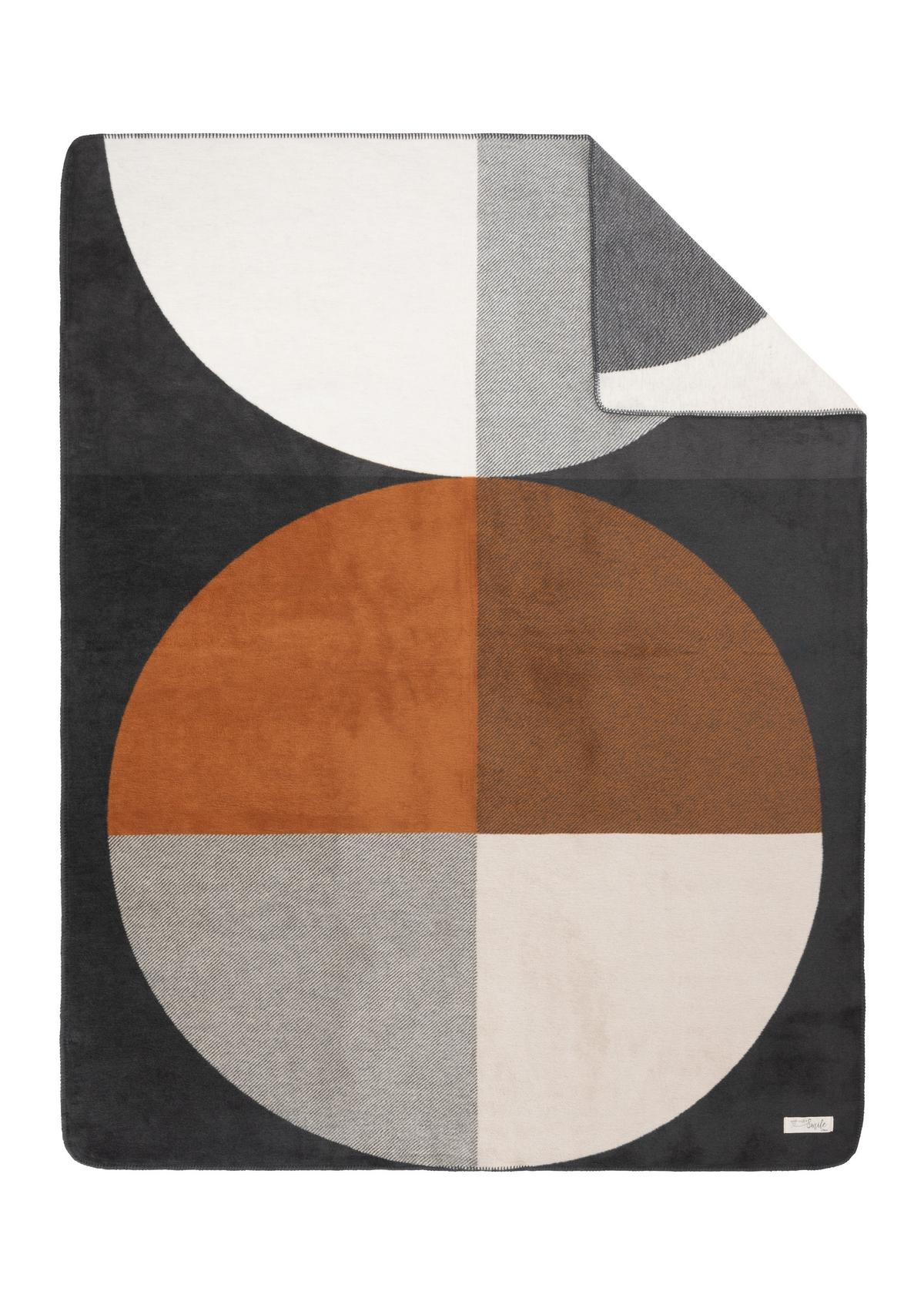 s.Oliver Jacquard-Decke mit Kreis-Motiv