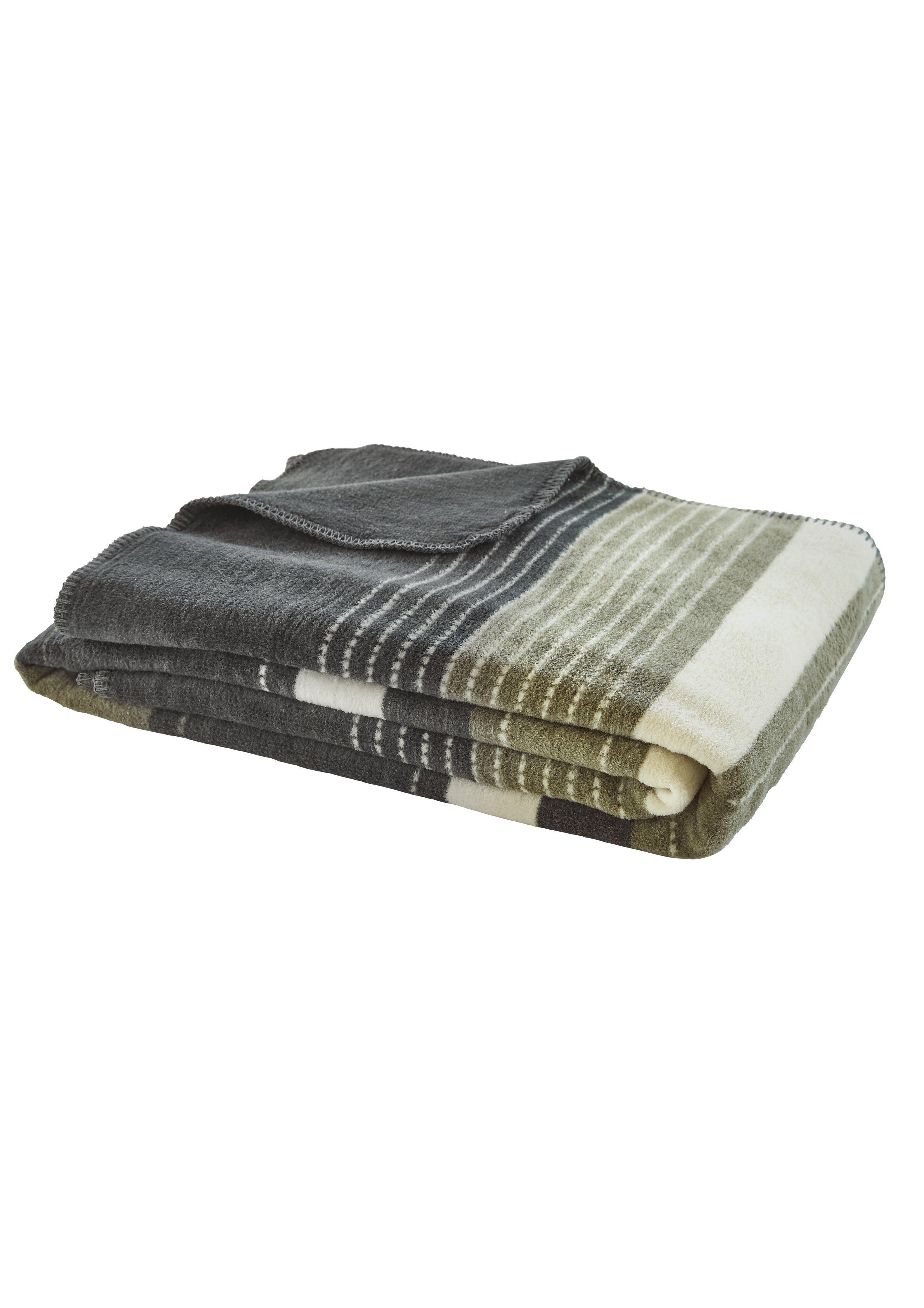 s.Oliver Gestreifte Decke aus Baumwollmix