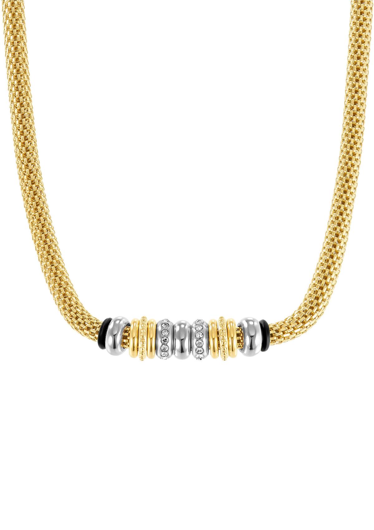 Halskette mit Perlen-Detail gold 