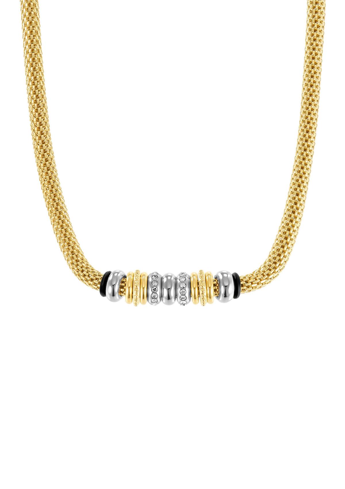 Halskette mit gold - Zirkonia-Anhänger