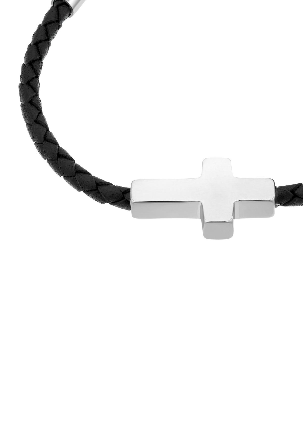 Armband schwarz - mit Kreuz
