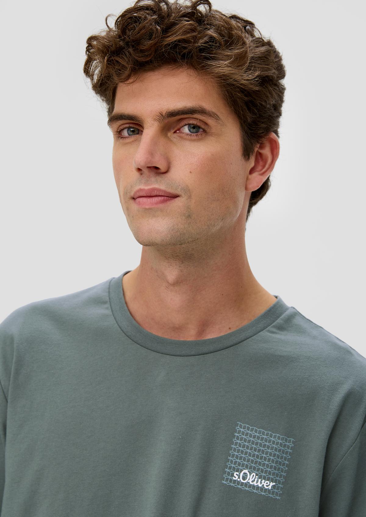 s.Oliver Langes Pyjama-Shirt mit Logoprint