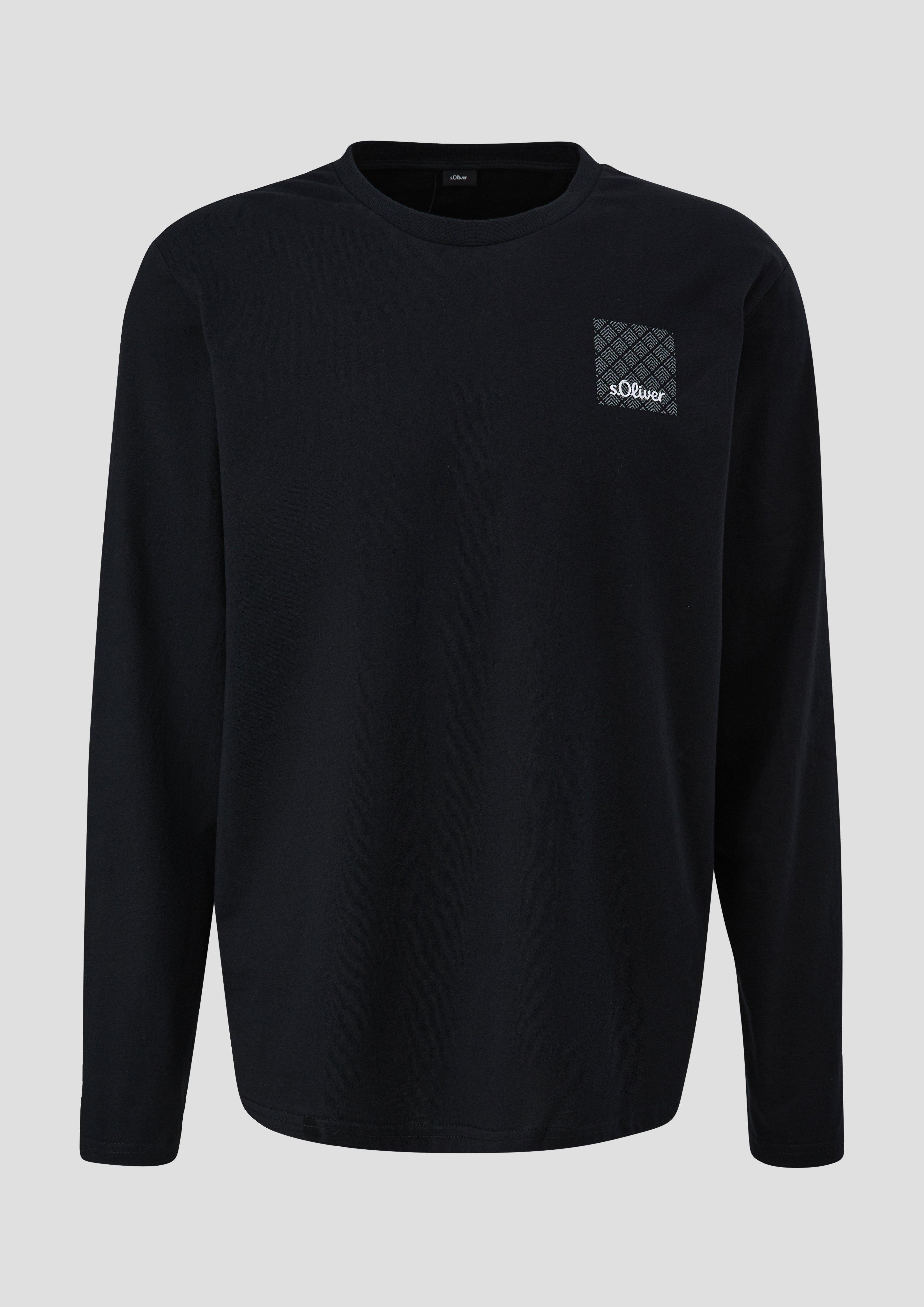 s.Oliver Langes Pyjama-Shirt mit Logoprint