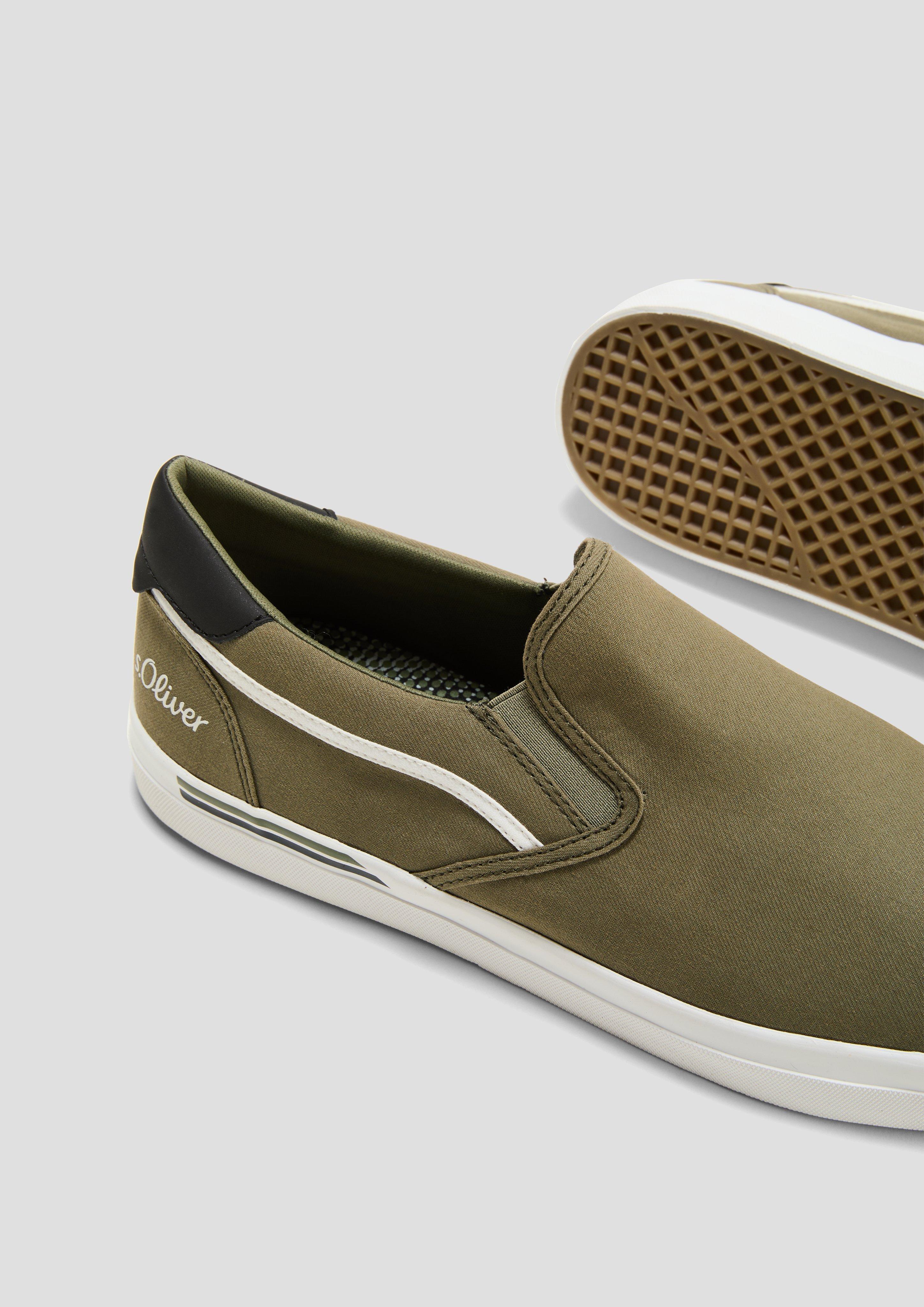 s.Oliver Textil-Slipper mit Gummisohle und Logo-Detail