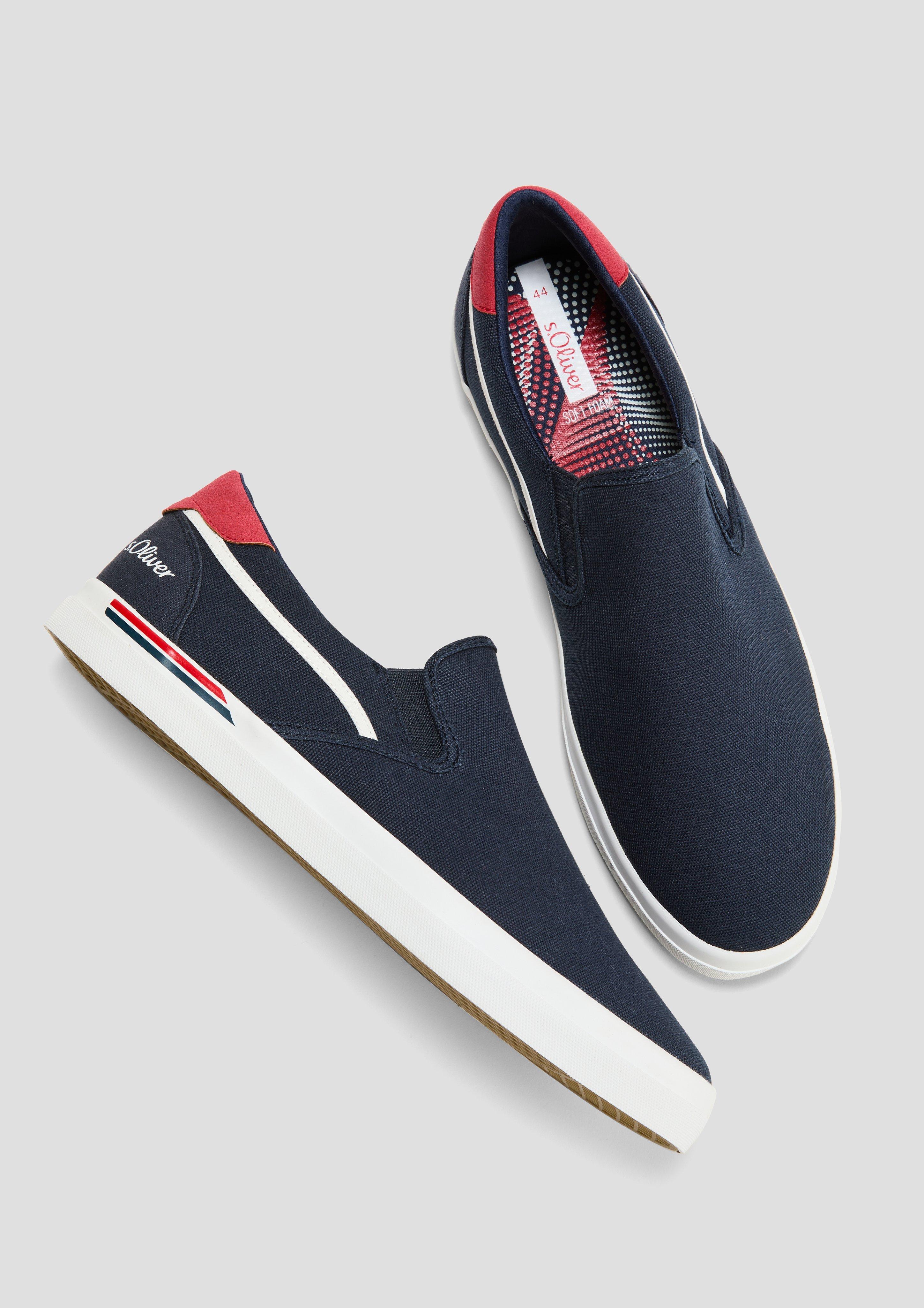 s.Oliver Textil-Slipper mit Gummisohle und Logo-Detail