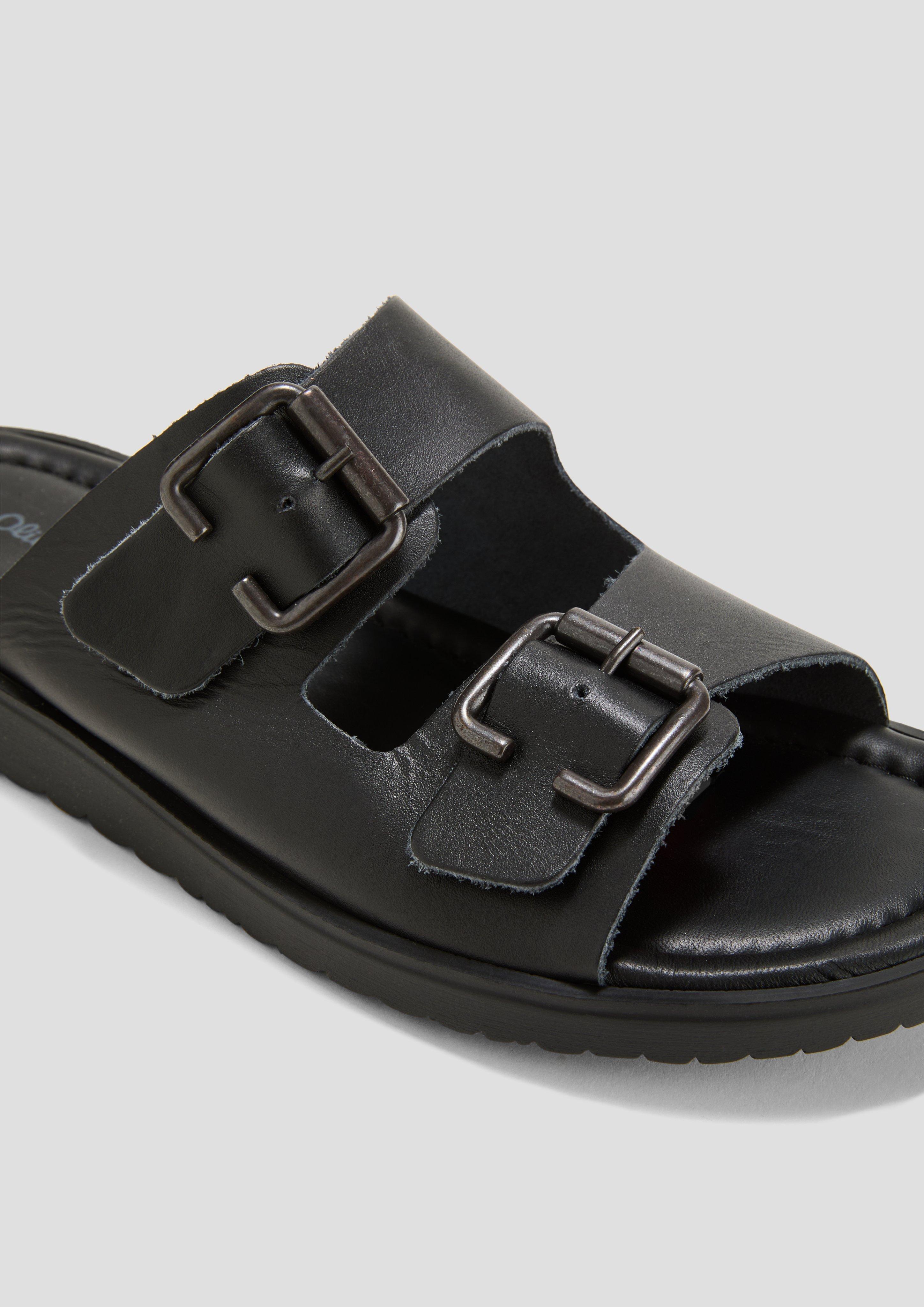 s.Oliver Pantoletten aus Rindsleder mit verstellbaren Riemen