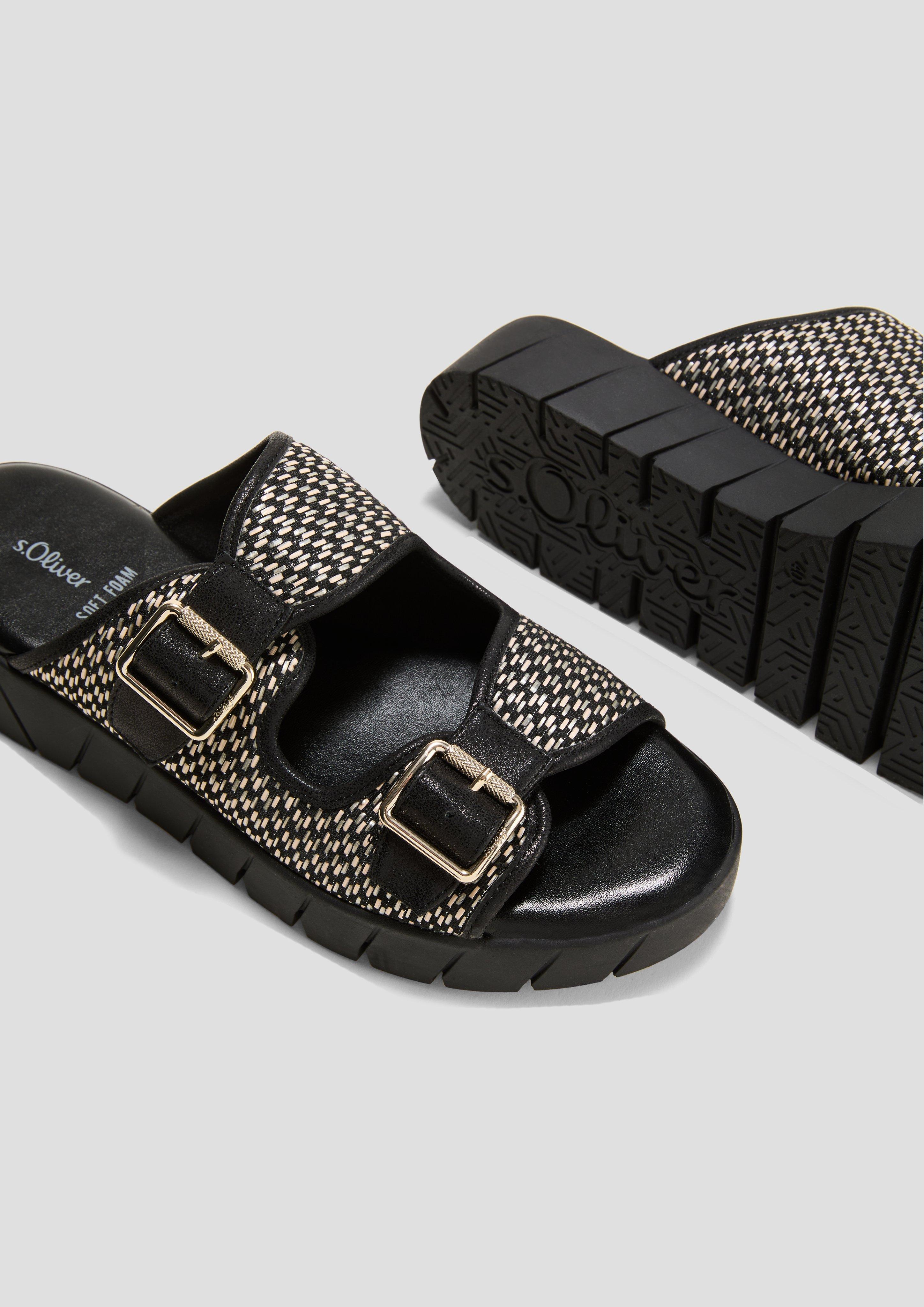 s.Oliver Pantoletten mit Plateau-Sohle und Dornschließen