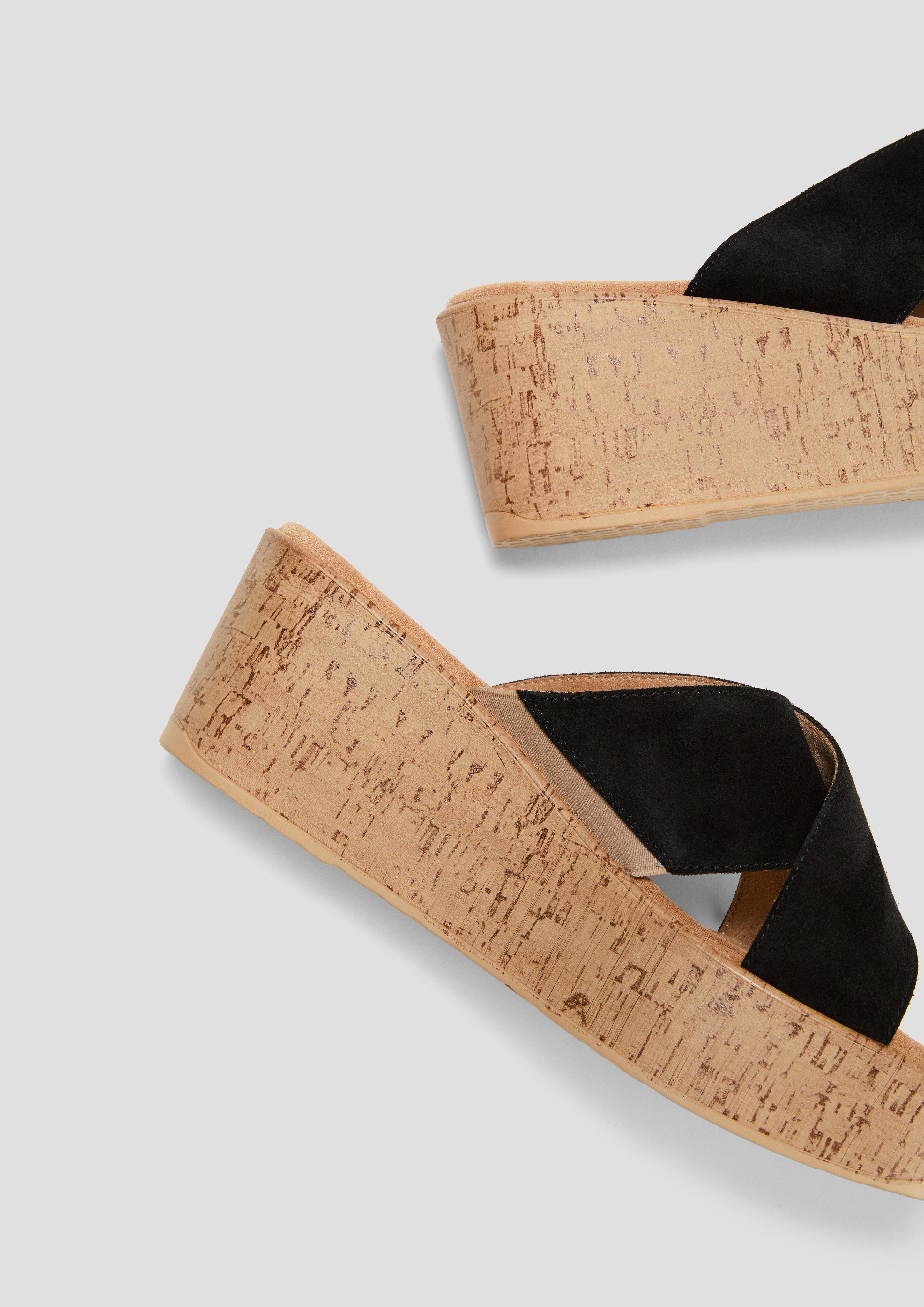 s.Oliver Sandalen aus Leder mit Keilabsatz